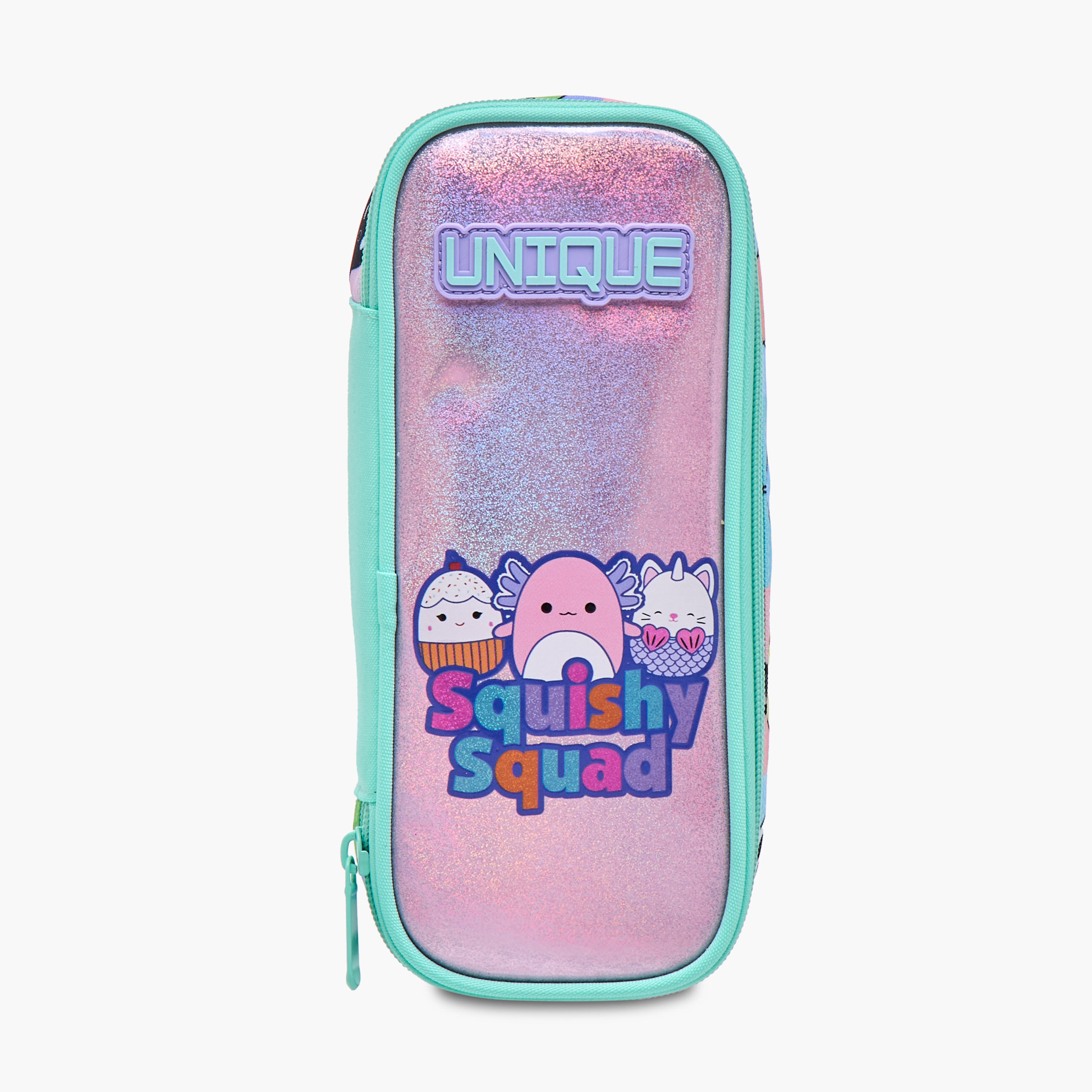 Unique-O Squishy Squad Print Pencil Case with Zip Closure-school-stationery-pencilcases-image-1