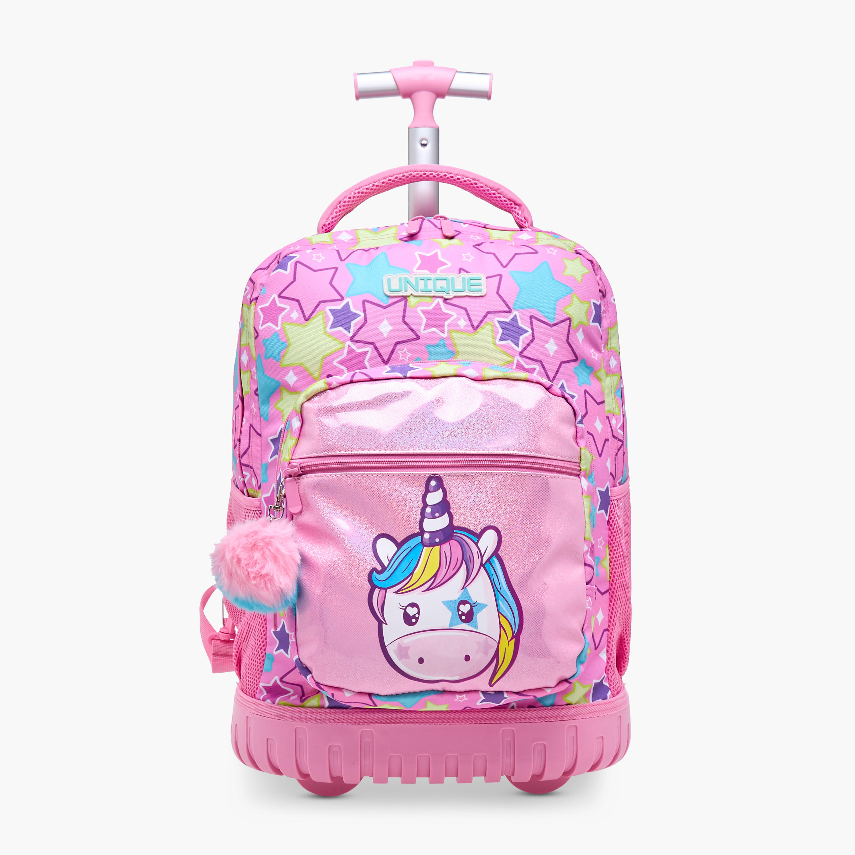 Unique-O Unicorn Trolley Bag for Girls 5-8 Years with Retractable Handle -school-bagsandbackpacks-trolleybags-image-1