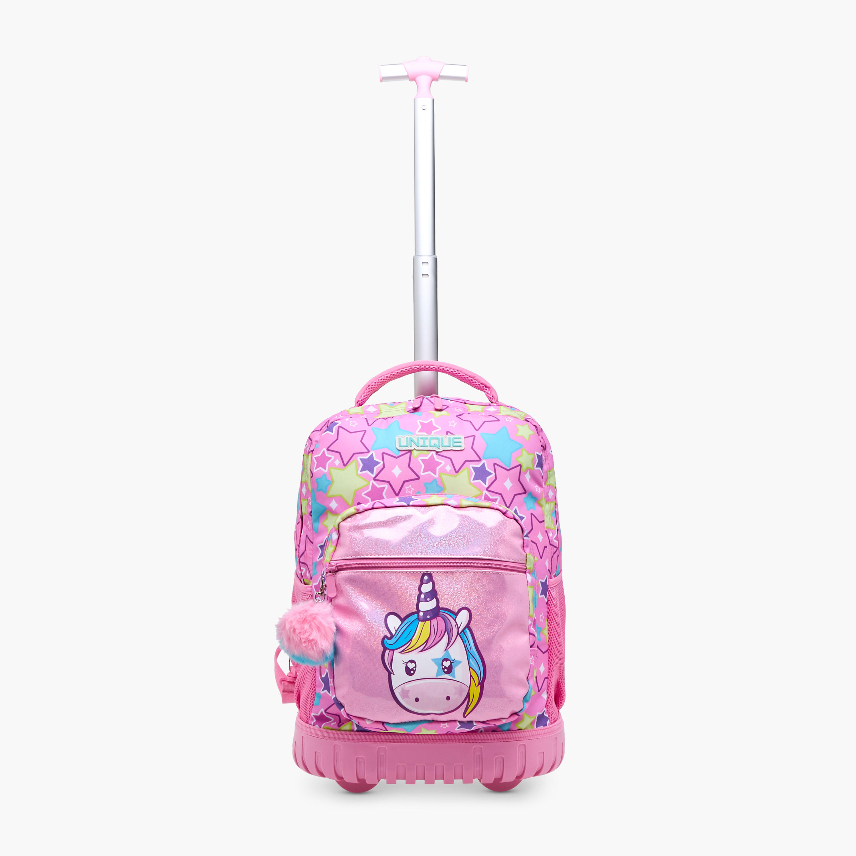 Unique-O Unicorn Trolley Bag for Girls 5-8 Years with Retractable Handle -school-bagsandbackpacks-trolleybags-image-7