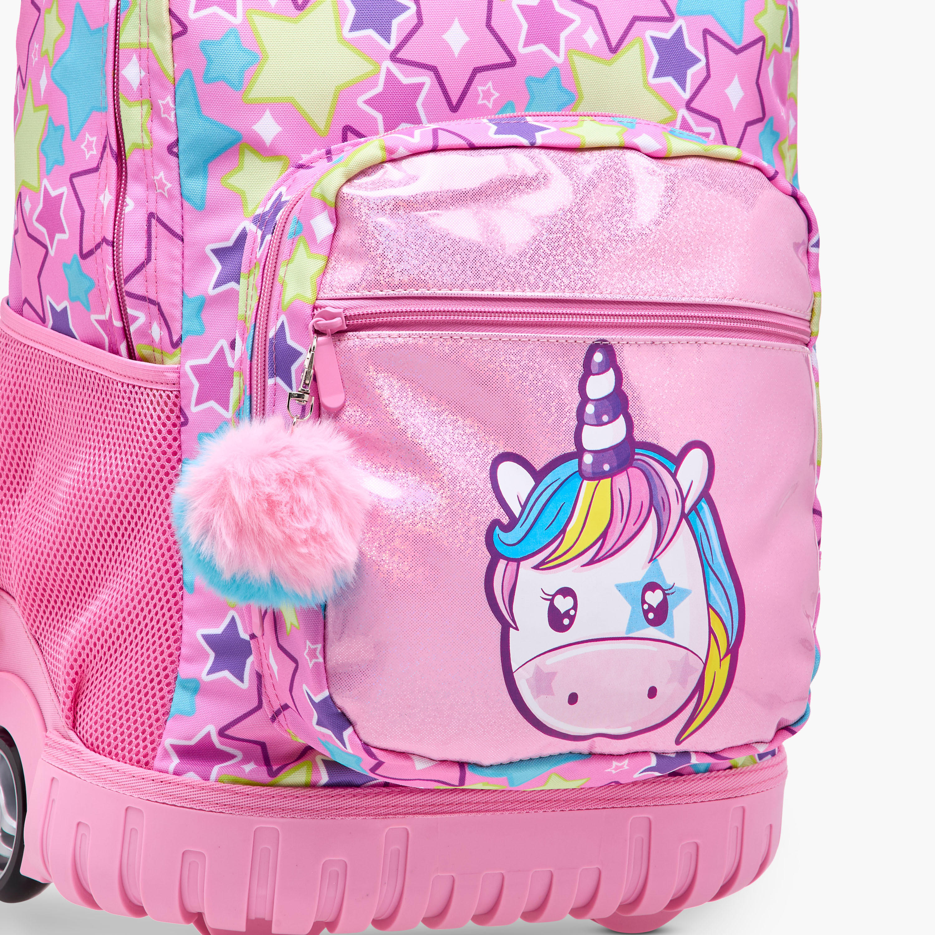 Unique-O Unicorn Trolley Bag for Girls 5-8 Years with Retractable Handle -school-bagsandbackpacks-trolleybags-image-9