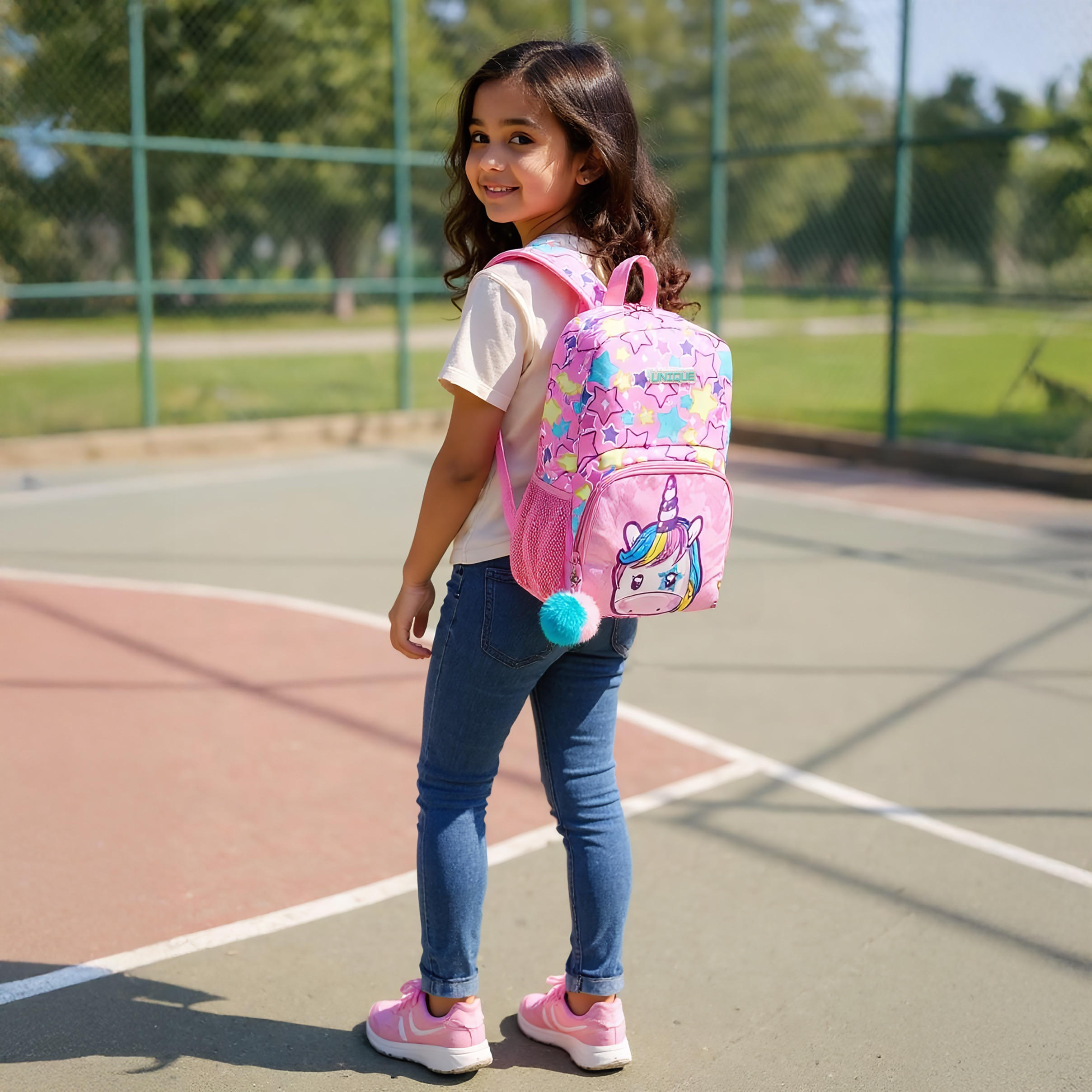 Unique-O Unicorn Print Backpack with Adjustable Straps and Zip Closure - 30x19x45 cms-school-bagsandbackpacks-backpacks-image-2