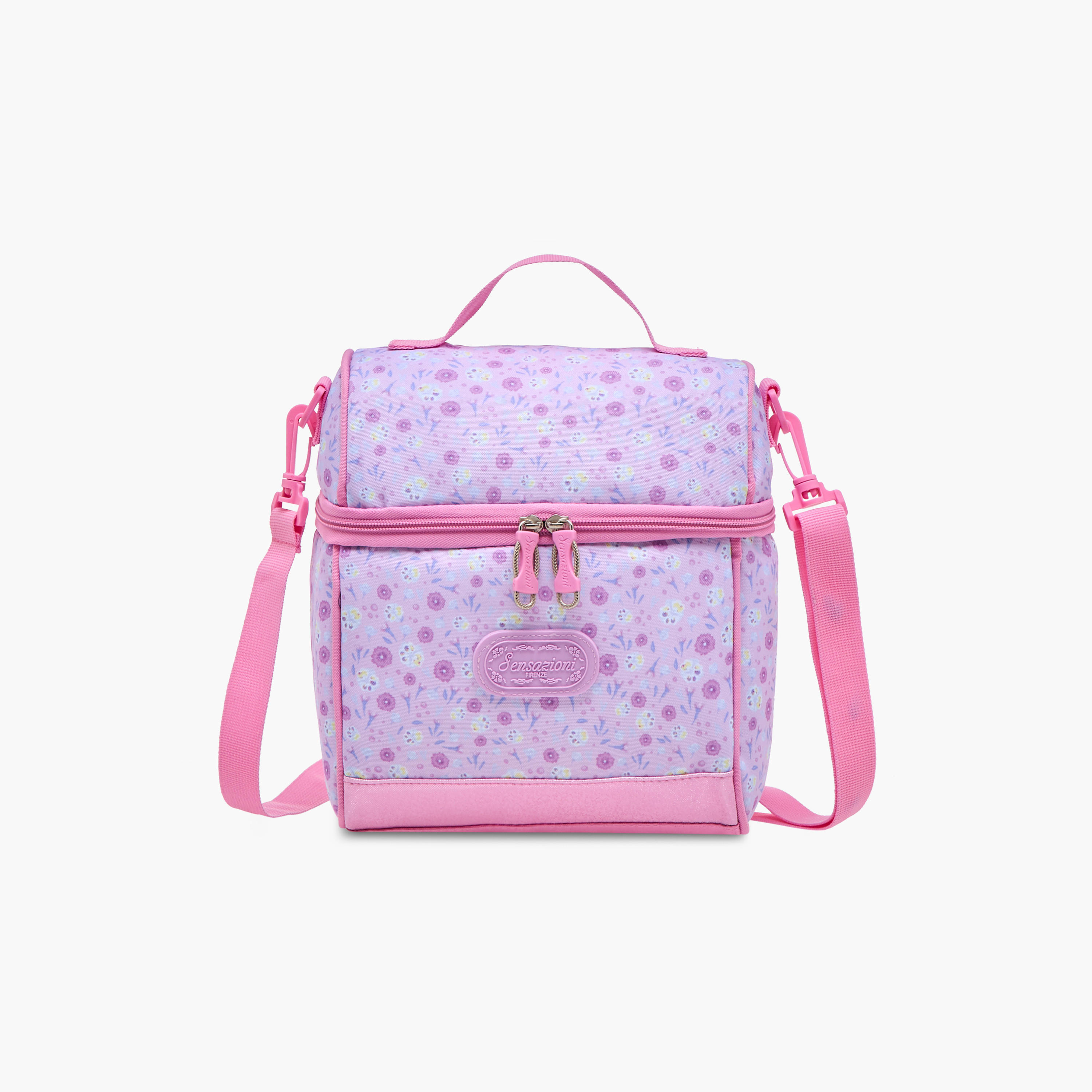 Sensazioni Floral Print Lunch Bag with Adjustable Strap and Zip Closure-school-lunchessentials-lunchbags-image-1