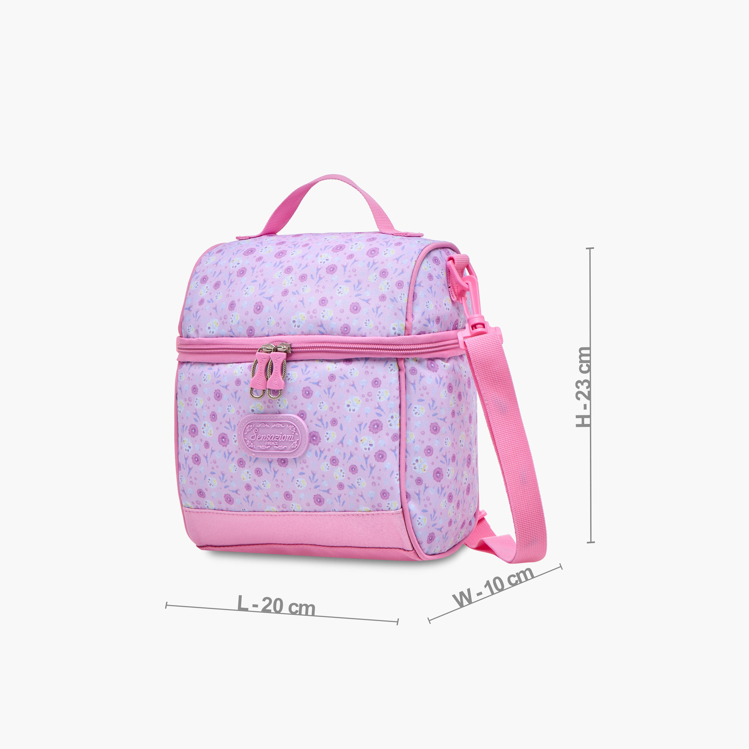 Sensazioni Floral Print Lunch Bag with Adjustable Strap and Zip Closure-school-lunchessentials-lunchbags-image-2