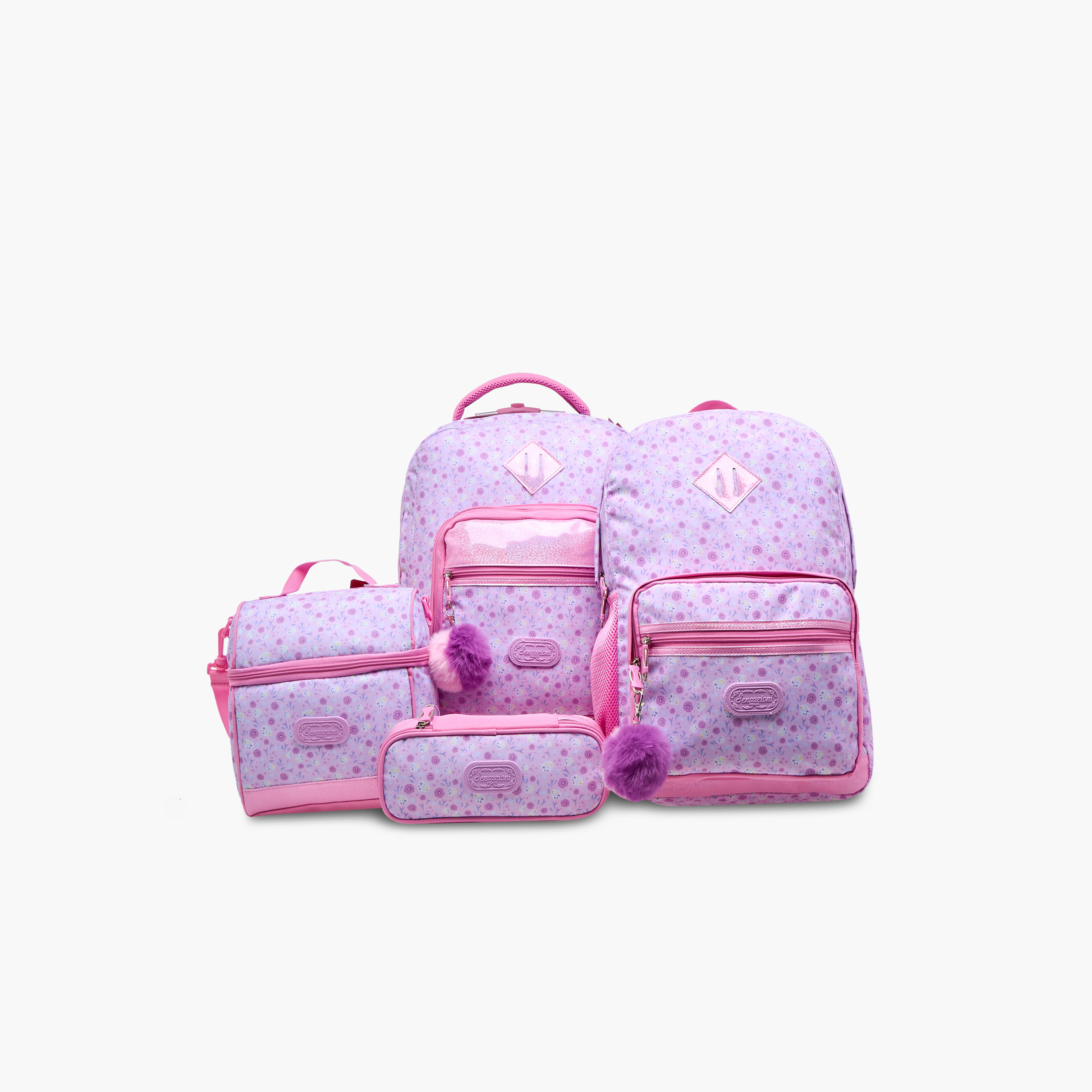 شنطة غداء بطبعات أزهار مع حزام قابل للتعديل وسحاب إغلاق من سينساتزيوني-school-lunchessentials-lunchbags-image-9