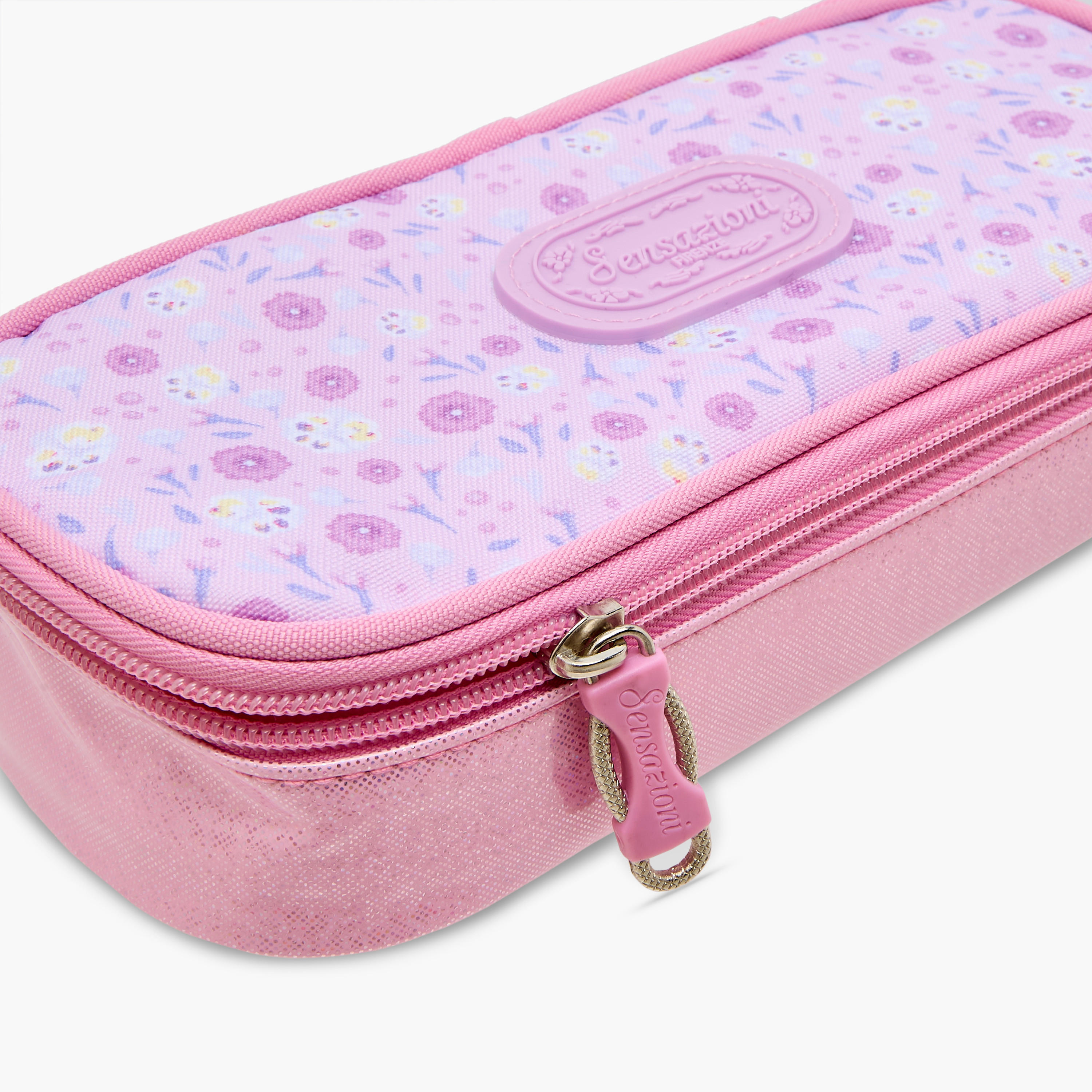Sensazioni Floral Print Pencil Case with Zip Closure-school-stationery-pencilcases-image-4