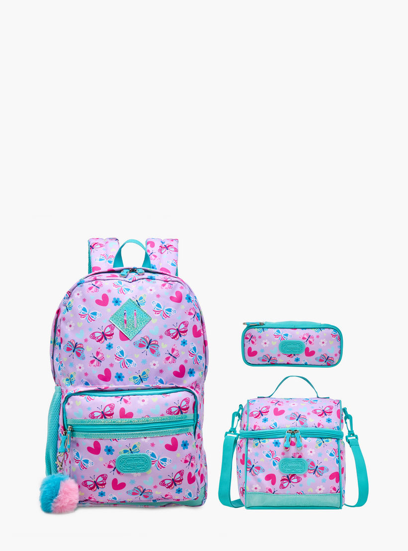 Sensazioni Butterfly Print Backpack with Adjustable Straps and Zip Closure - 30x15x45 cms-school-bagsandbackpacks-backpacks-image-11
