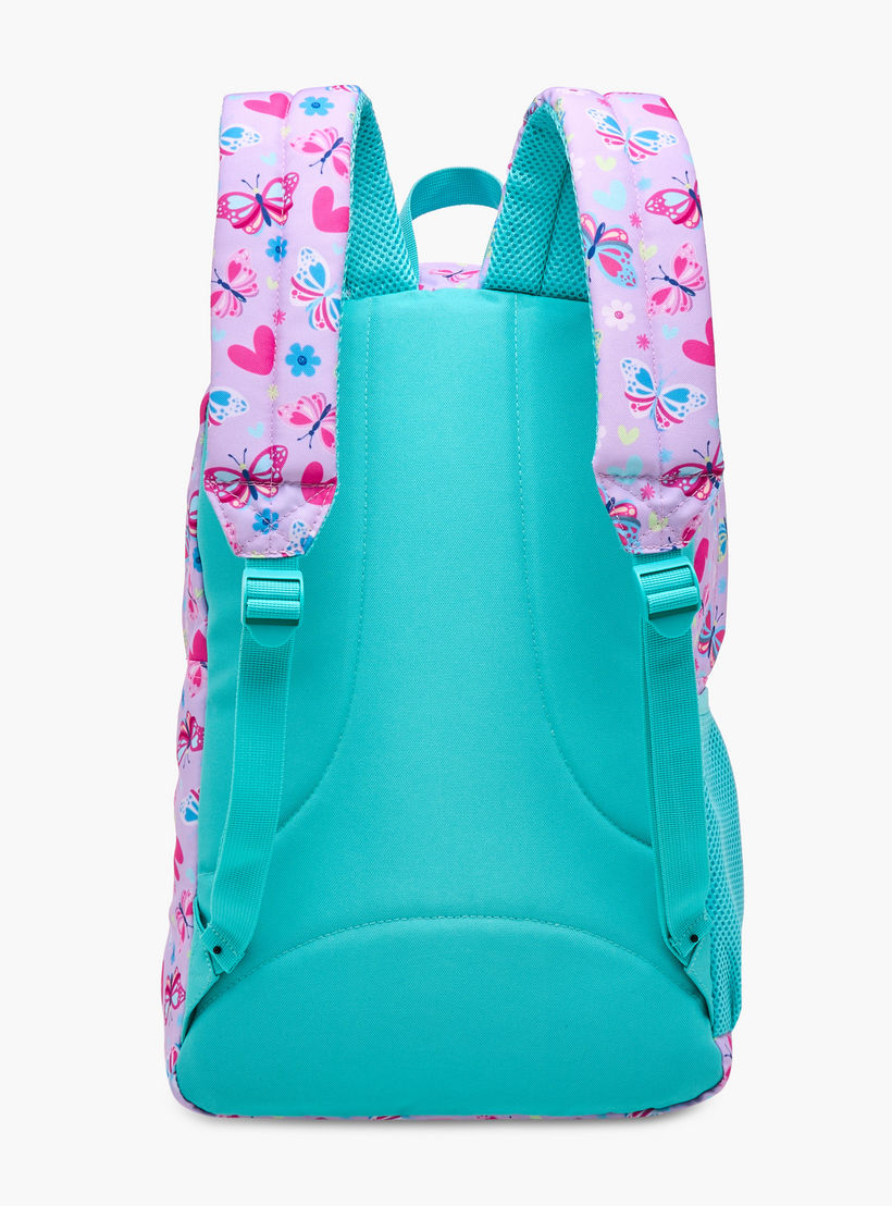 Sensazioni Butterfly Print Backpack with Adjustable Straps and Zip Closure - 30x15x45 cms-school-bagsandbackpacks-backpacks-image-5