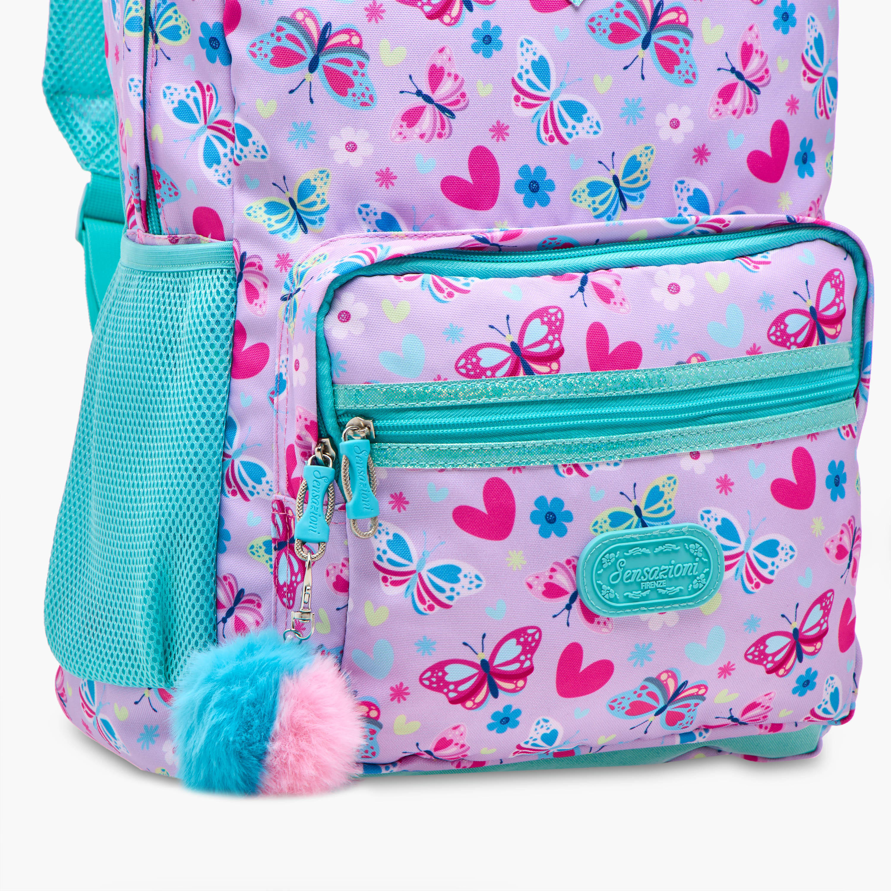 Sensazioni Butterfly Print Backpack with Adjustable Straps and Zip Closure - 30x15x45 cms-school-bagsandbackpacks-backpacks-image-7