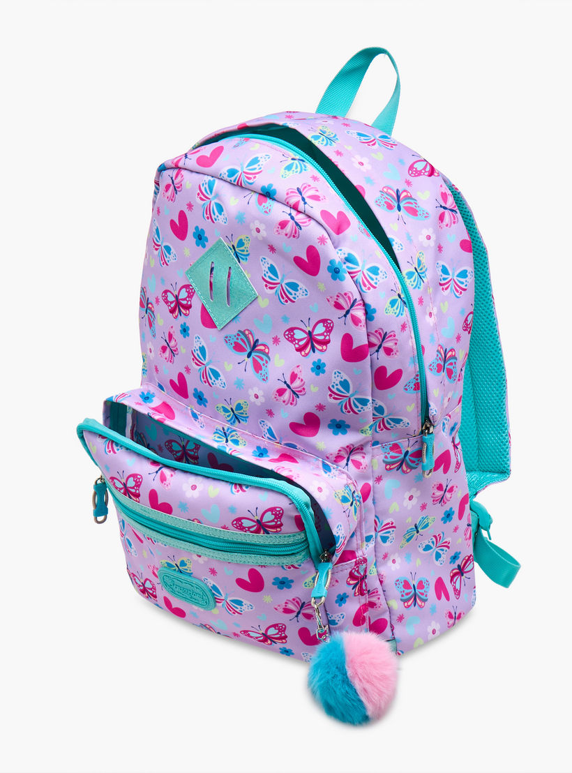 Sensazioni Butterfly Print Backpack with Adjustable Straps and Zip Closure - 30x15x45 cms-school-bagsandbackpacks-backpacks-image-9