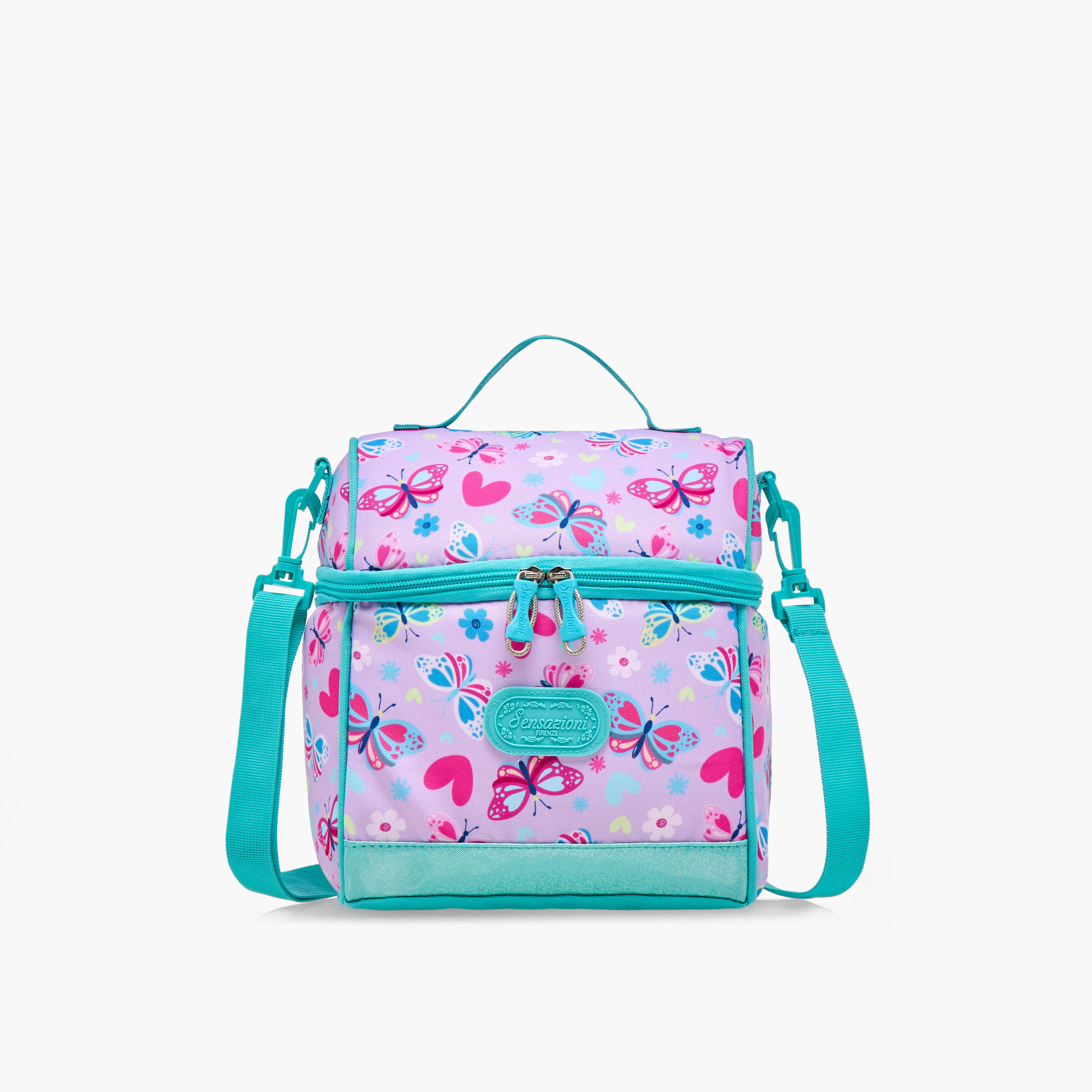 Sensazioni Butterfly Print Lunch Bag with Zip Closure-school-lunchessentials-lunchbags-image-1