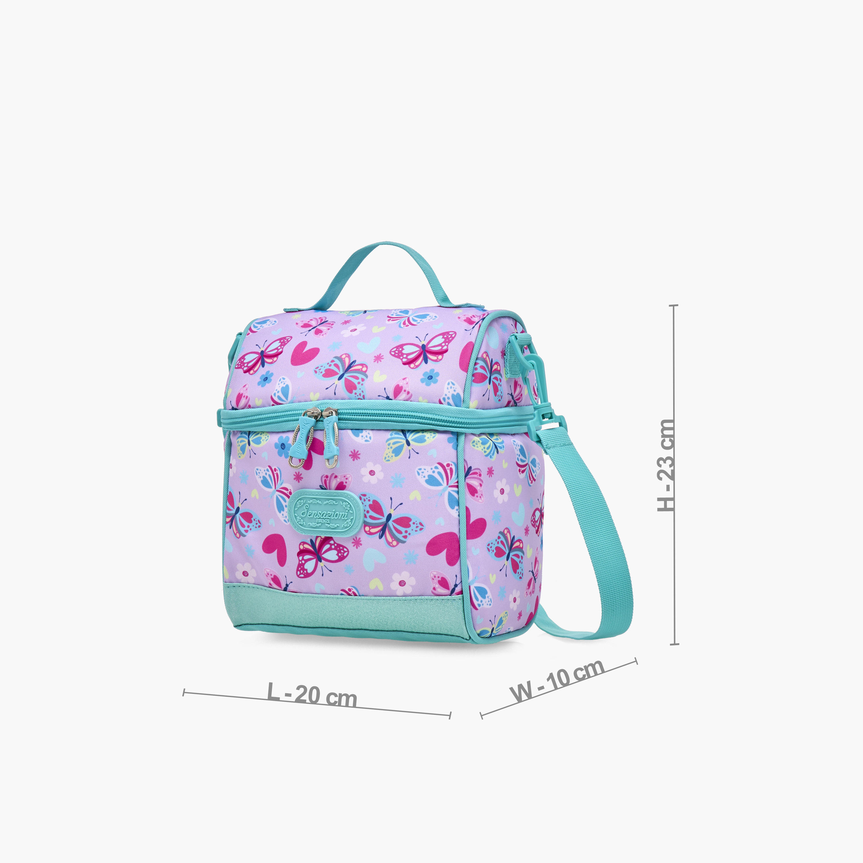Sensazioni Butterfly Print Lunch Bag with Zip Closure-school-lunchessentials-lunchbags-image-2