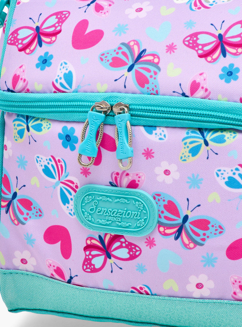 Sensazioni Butterfly Print Lunch Bag with Zip Closure-school-lunchessentials-lunchbags-image-5