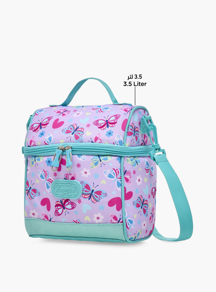 Sensazioni Butterfly Print Lunch Bag with Zip Closure-school-lunchessentials-lunchbags-image-6