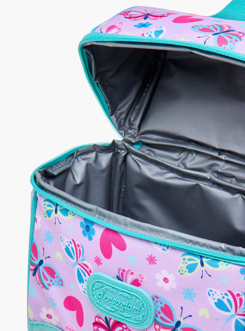 Sensazioni Butterfly Print Lunch Bag with Zip Closure-school-lunchessentials-lunchbags-image-8