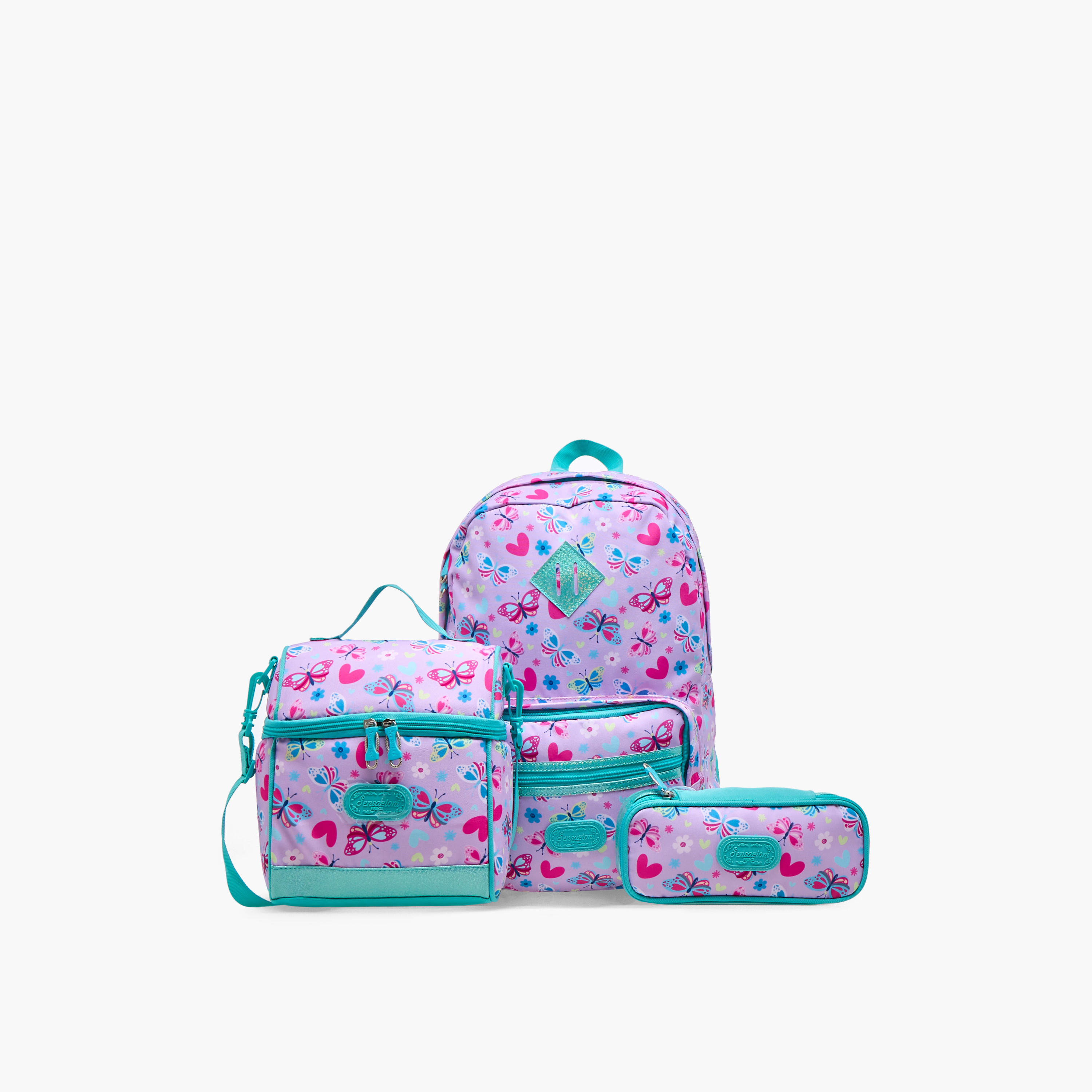 Sensazioni Butterfly Print Lunch Bag with Zip Closure-school-lunchessentials-lunchbags-image-9