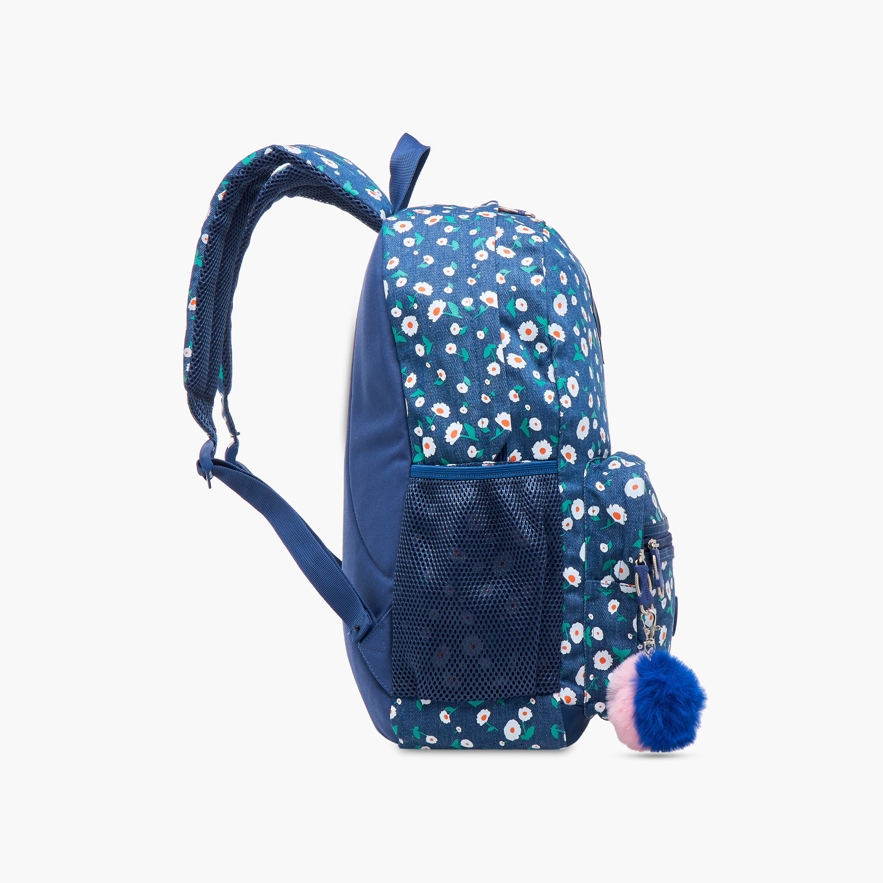 Sensazioni Floral Print Backpack with Adjustable Straps and Zip Closure - 30x15x45 cms-school-bagsandbackpacks-backpacks-image-3