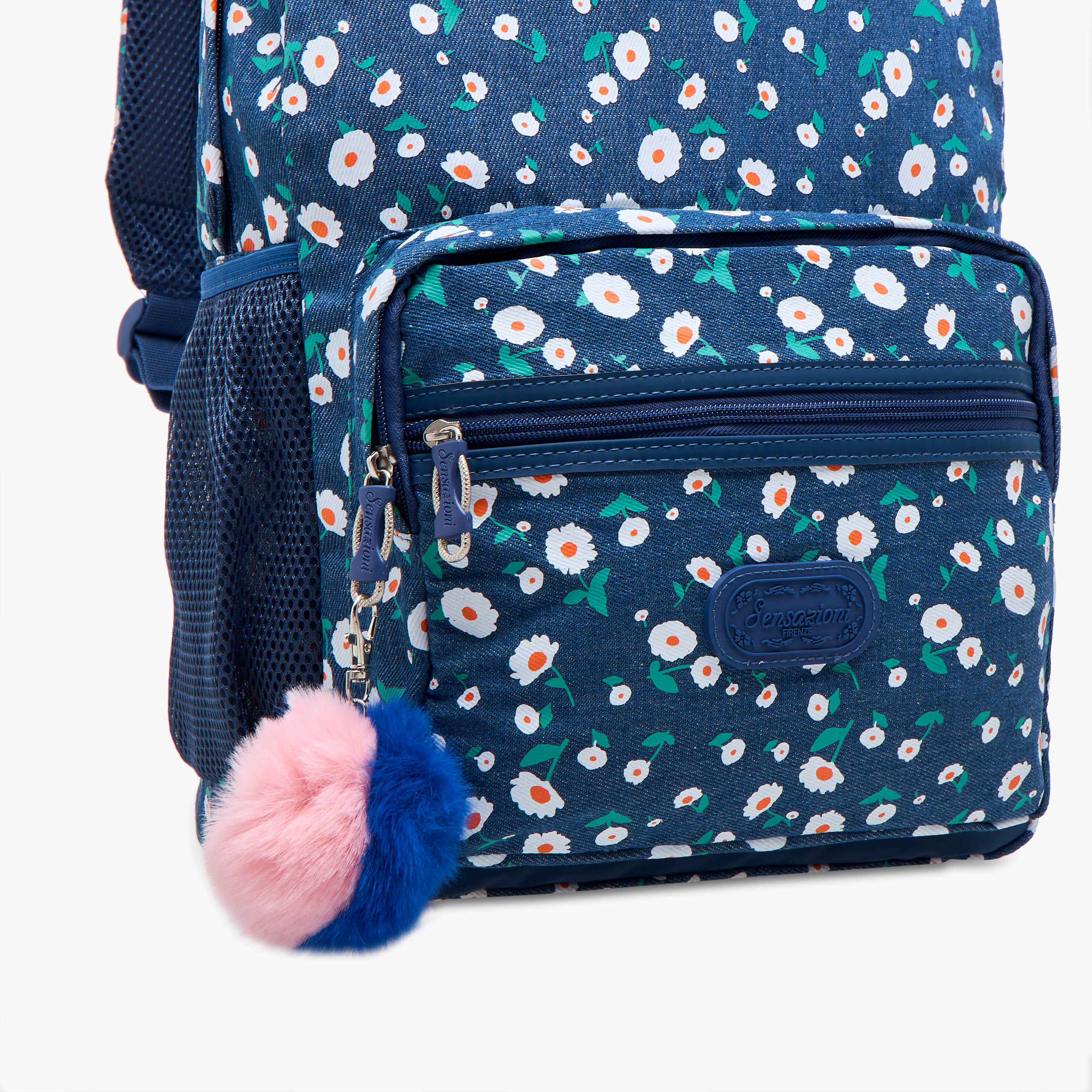 Sensazioni Floral Print Backpack with Adjustable Straps and Zip Closure - 30x15x45 cms-school-bagsandbackpacks-backpacks-image-8