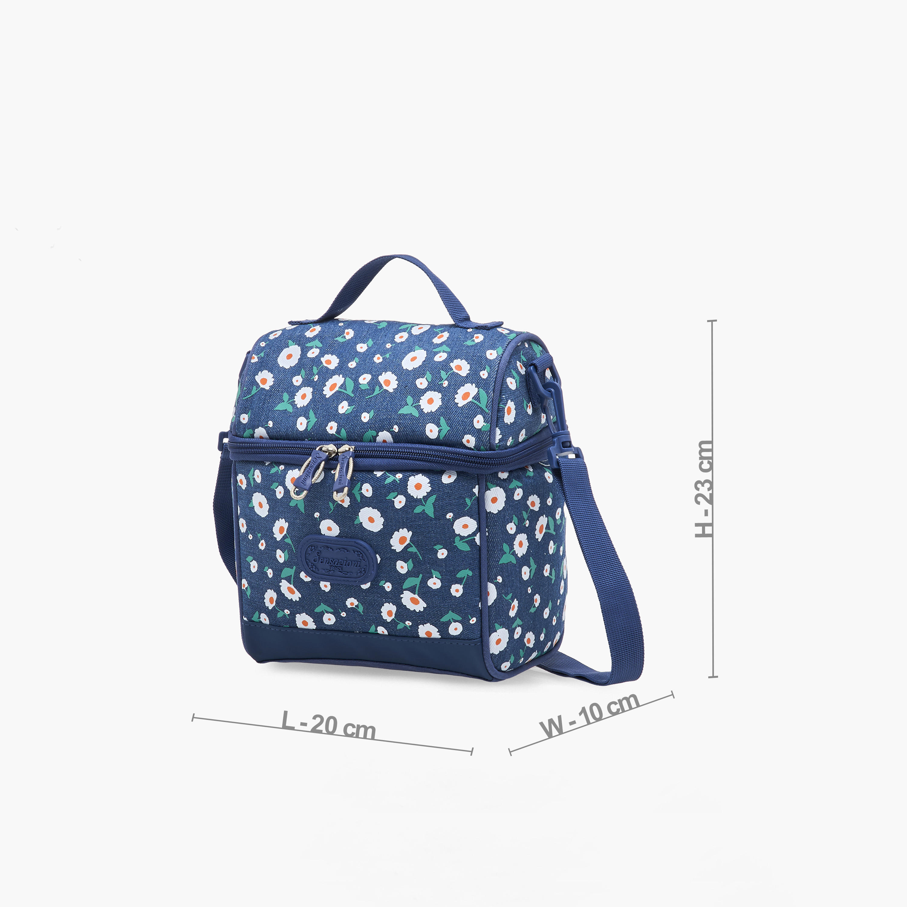 شنطة غداء بطبعات أزهار مع حزام قابل للتعديل وسحاب إغلاق من سينسازيوني-school-lunchessentials-lunchbags-image-2