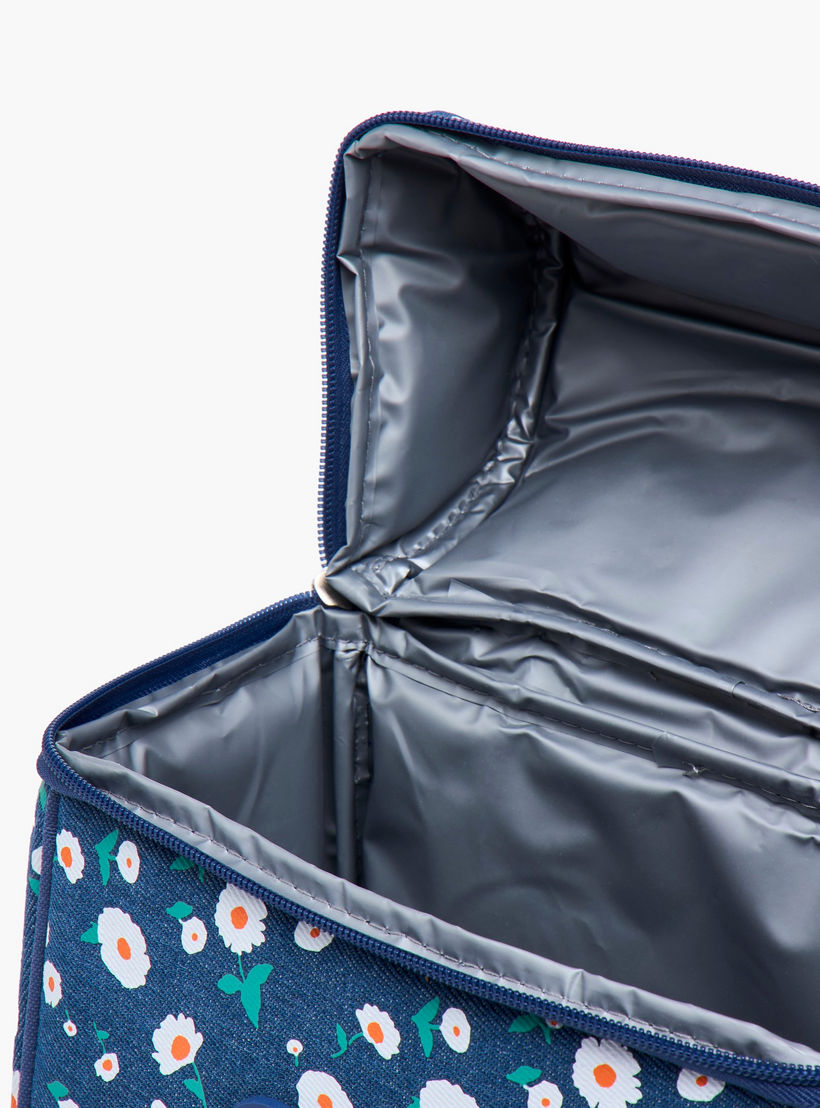شنطة غداء بطبعات أزهار مع حزام قابل للتعديل وسحاب إغلاق من سينسازيوني-school-lunchessentials-lunchbags-image-8