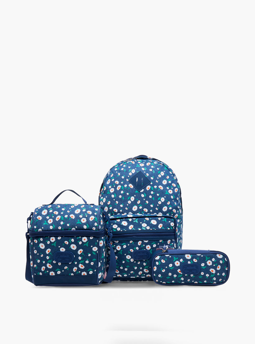 شنطة غداء بطبعات أزهار مع حزام قابل للتعديل وسحاب إغلاق من سينسازيوني-school-lunchessentials-lunchbags-image-9