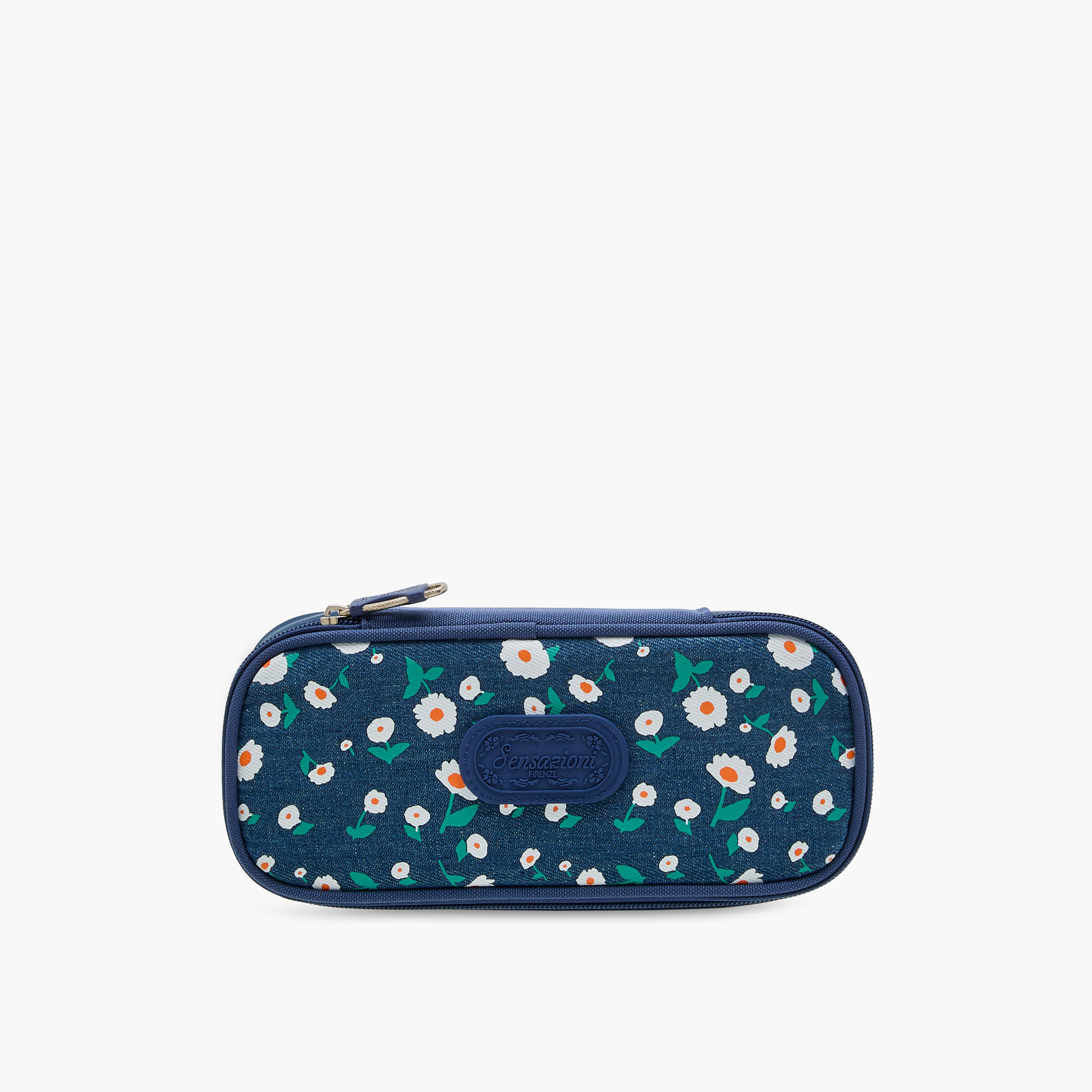 Sensazioni Floral Print Pencil Pouch with Zip Closure-school-stationery-pencilcases-image-1