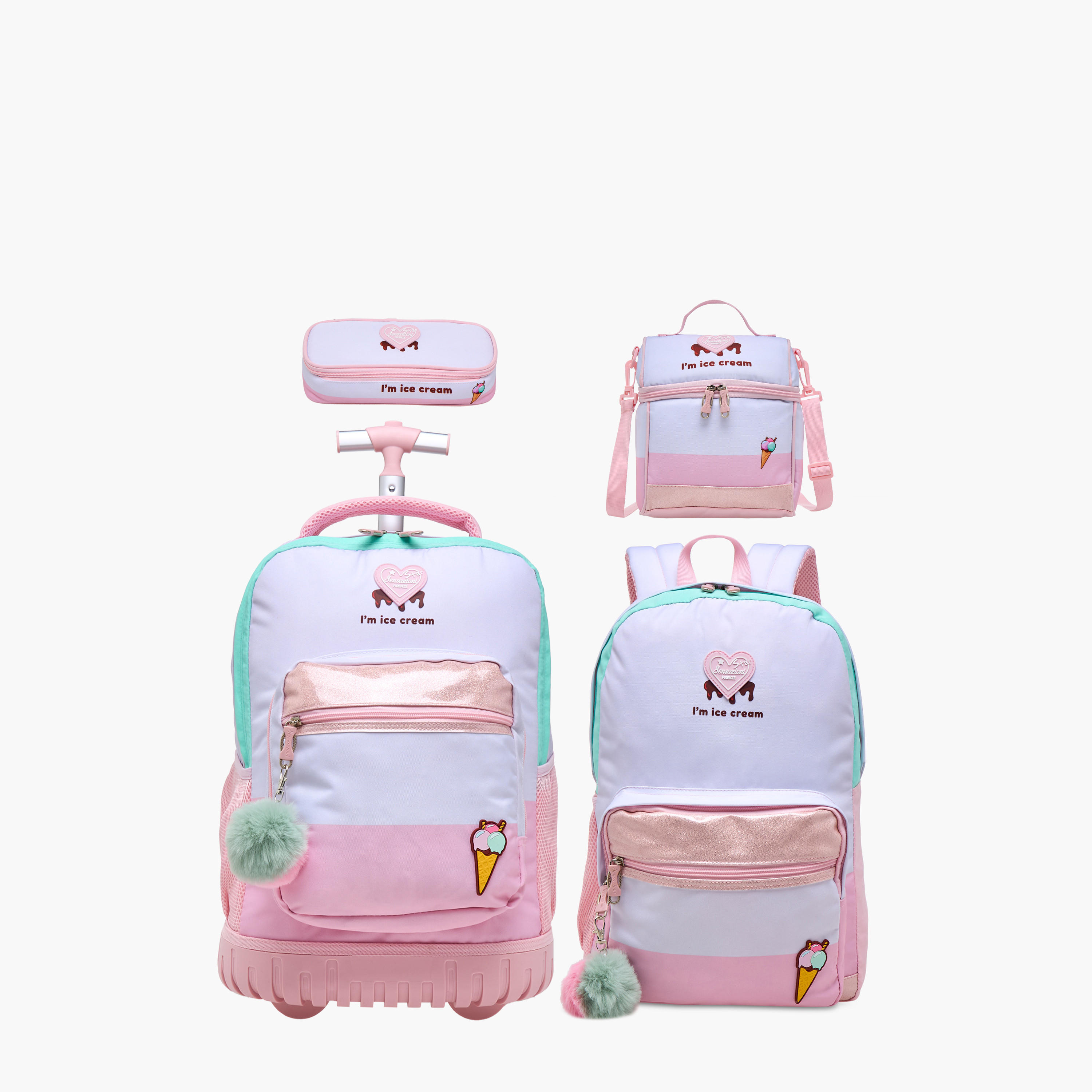 Sensazioni Ice Cream Applique Backpack with Adjustable Straps and Zip Closure - 30x15x45 cms-school-bagsandbackpacks-backpacks-image-11