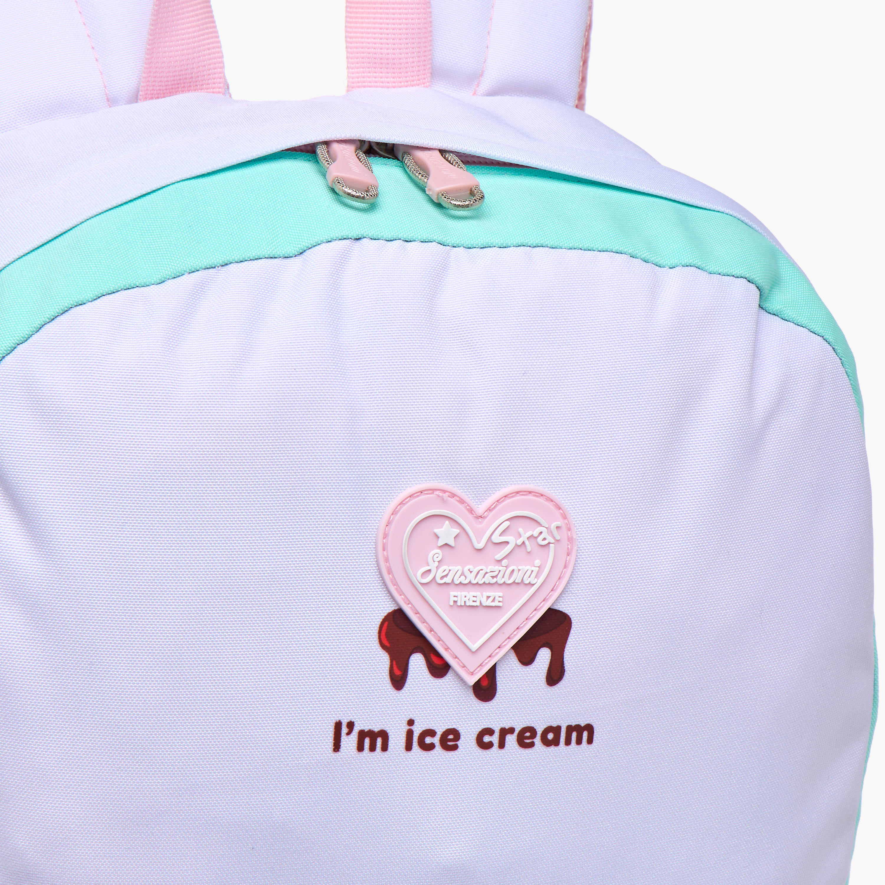 Sensazioni Ice Cream Applique Backpack with Adjustable Straps and Zip Closure - 30x15x45 cms-school-bagsandbackpacks-backpacks-image-8