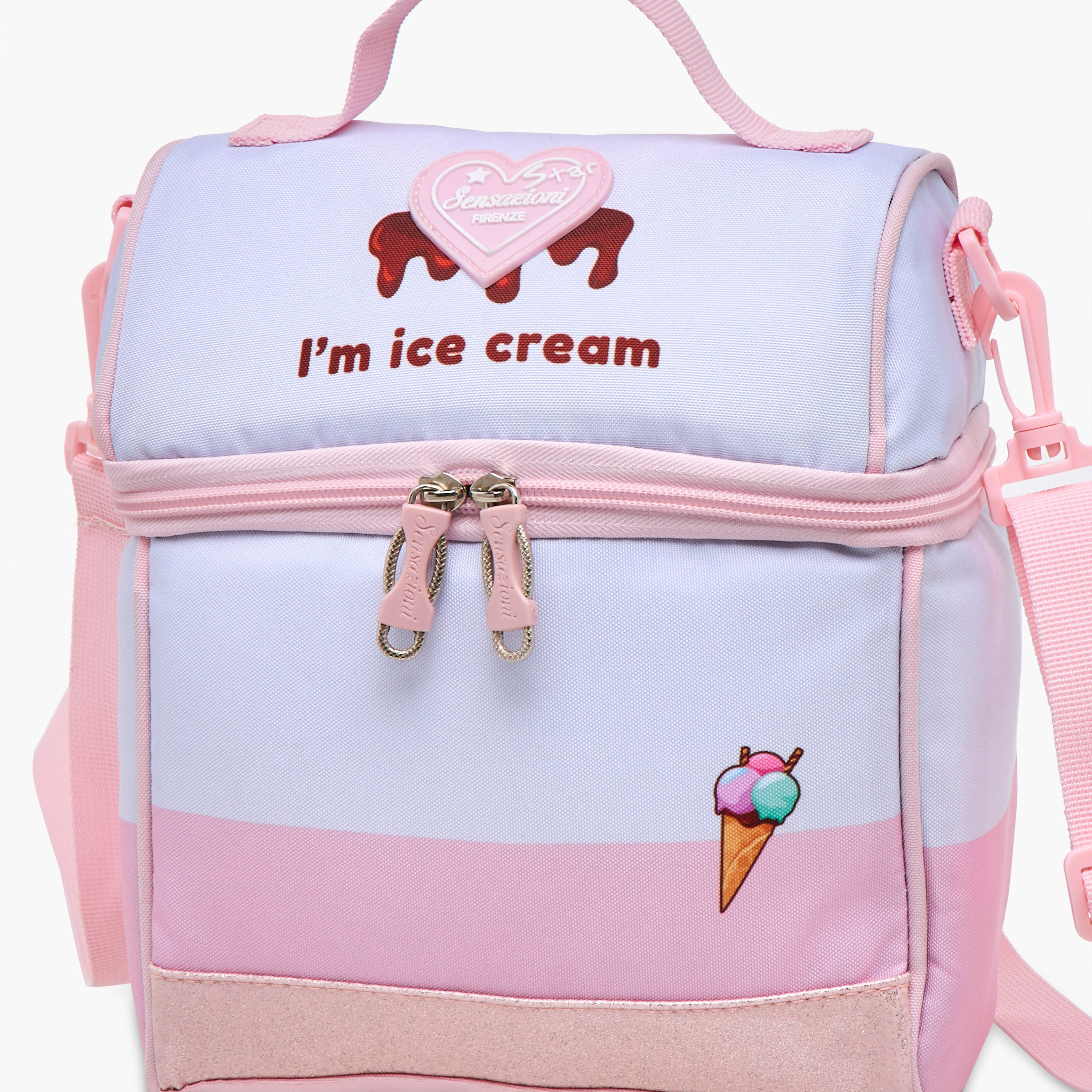 Sensazioni Ice Cream Print Lunch Bag with Zip Closure-school-lunchessentials-lunchbags-image-5