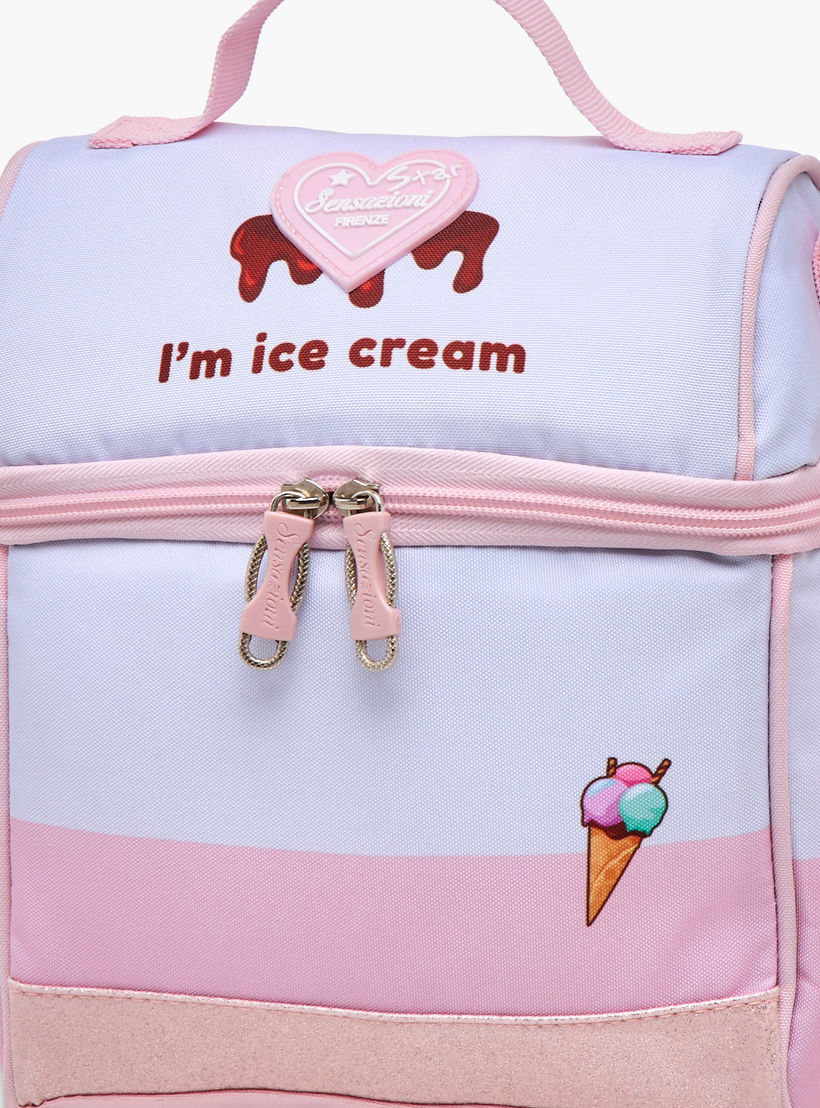 Sensazioni Ice Cream Print Lunch Bag with Zip Closure-school-lunchessentials-lunchbags-image-5