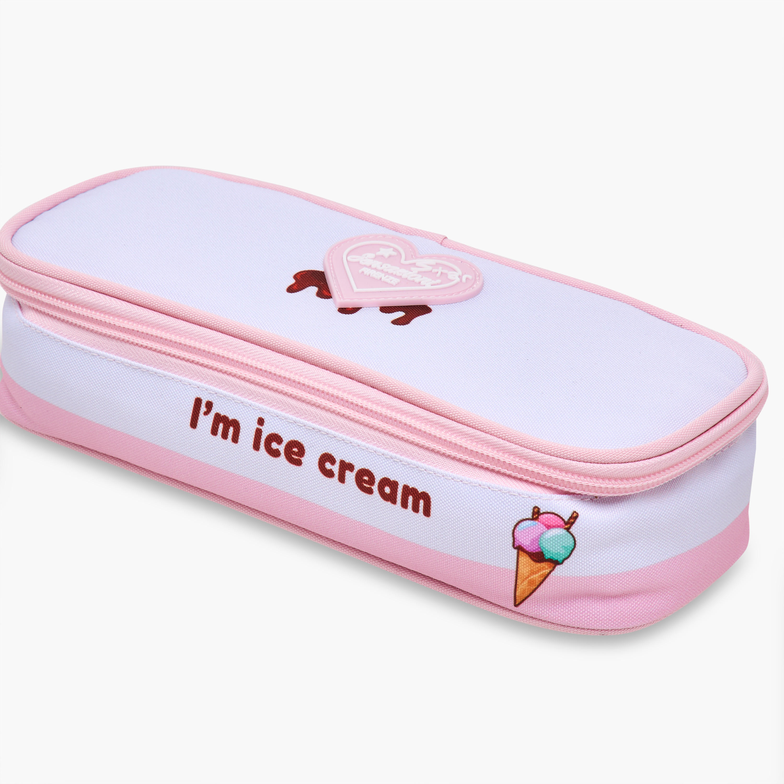 Sensazioni Ice Cream Print Pencil Case with Zip Closure-school-stationery-pencilcases-image-5