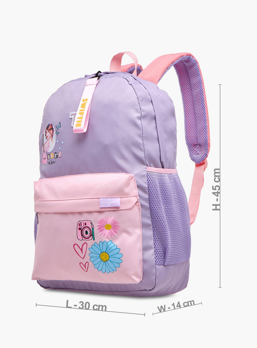 Celebrity Icons Taylor Swift Print Backpack with Adjustable Straps and Zip Closure - 30x14x45 cms-school-bagsandbackpacks-backpacks-image-2
