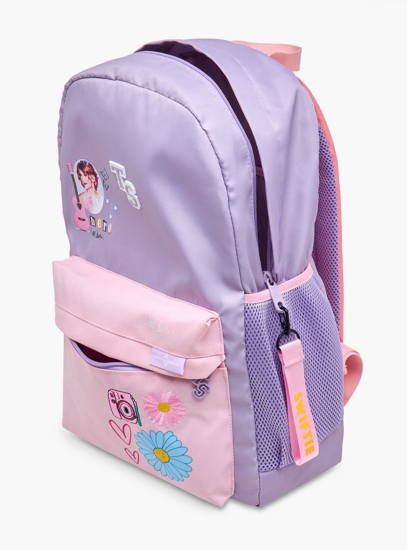 Celebrity Icons Taylor Swift Print Backpack with Adjustable Straps and Zip Closure - 30x14x45 cms-school-bagsandbackpacks-backpacks-image-9