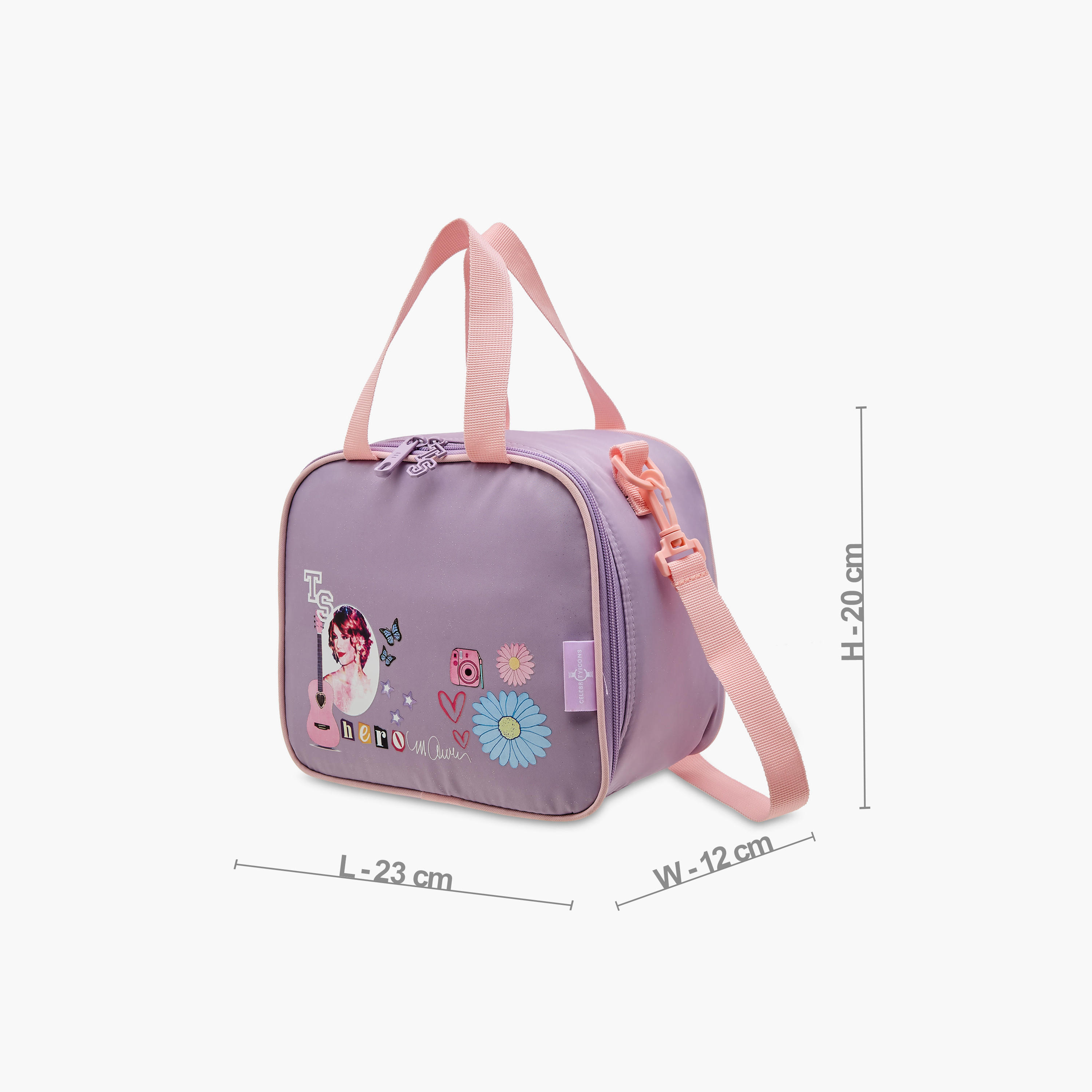 Celebrity Icons Taylor Swift Print Lunch Bag with Zip Closure-school-lunchessentials-lunchbags-image-2