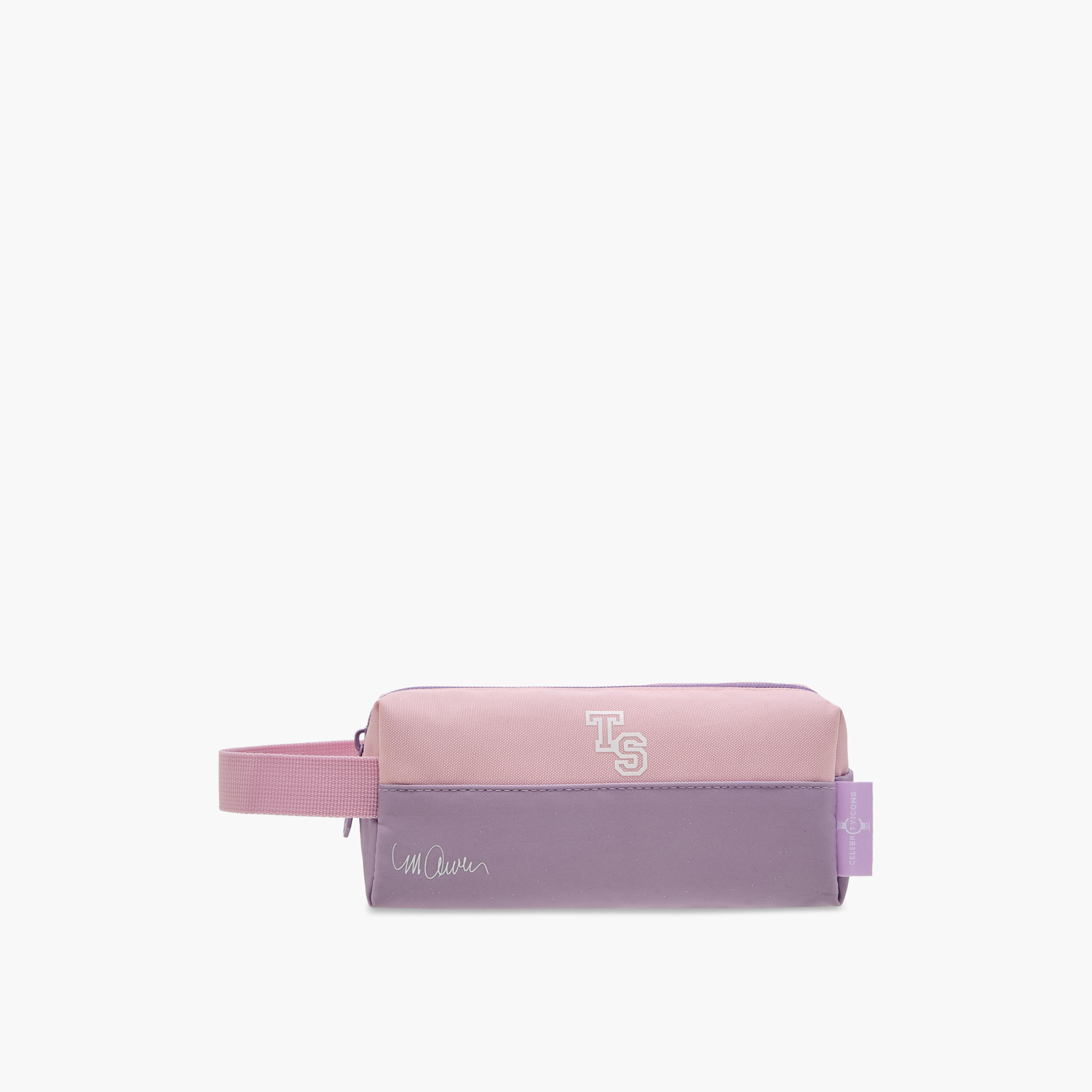 Celebrity Icons Colourblock Pencil Pouch with Zip Closure and Side Strap-school-stationery-pencilcases-image-1