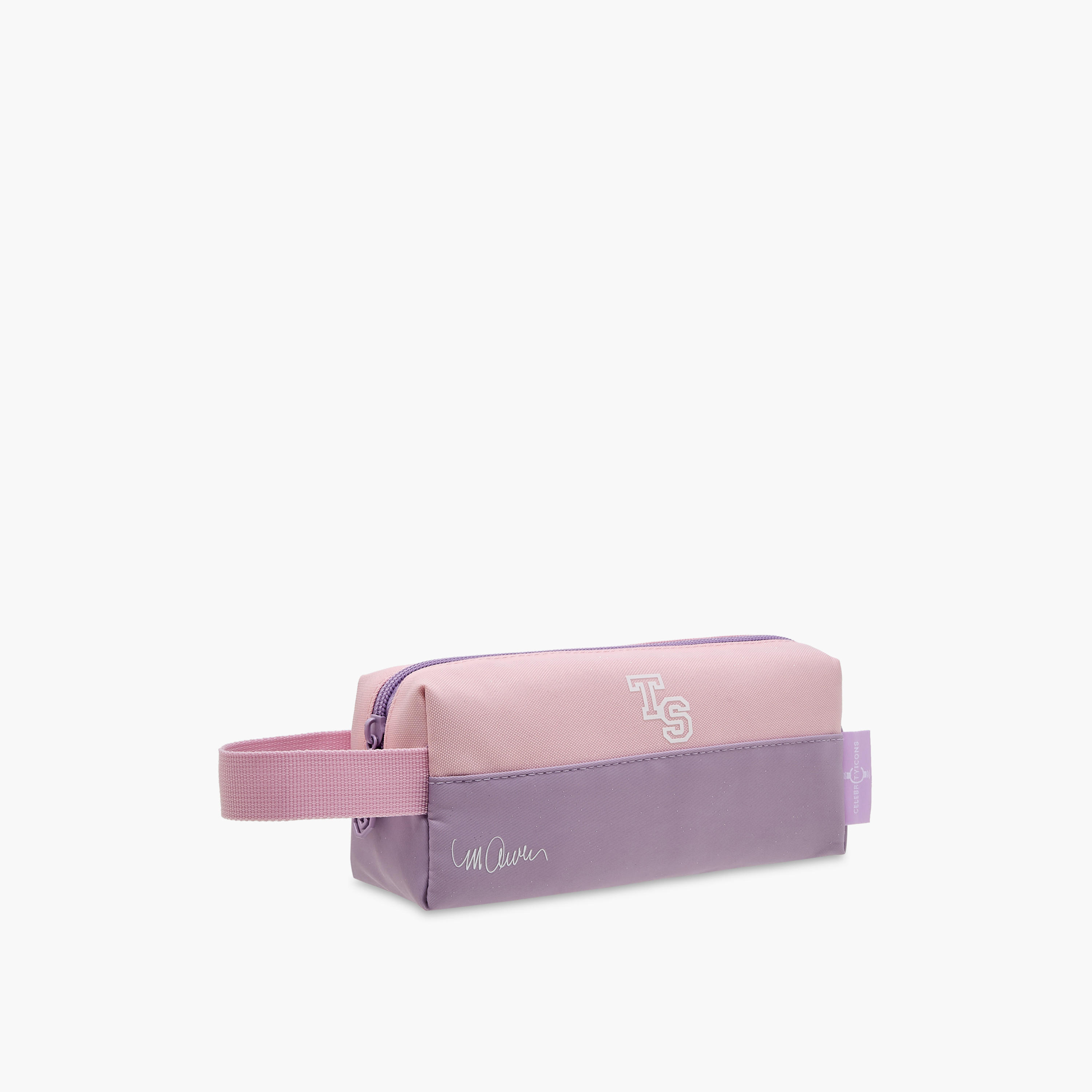 Celebrity Icons Colourblock Pencil Pouch with Zip Closure and Side Strap-school-stationery-pencilcases-image-2