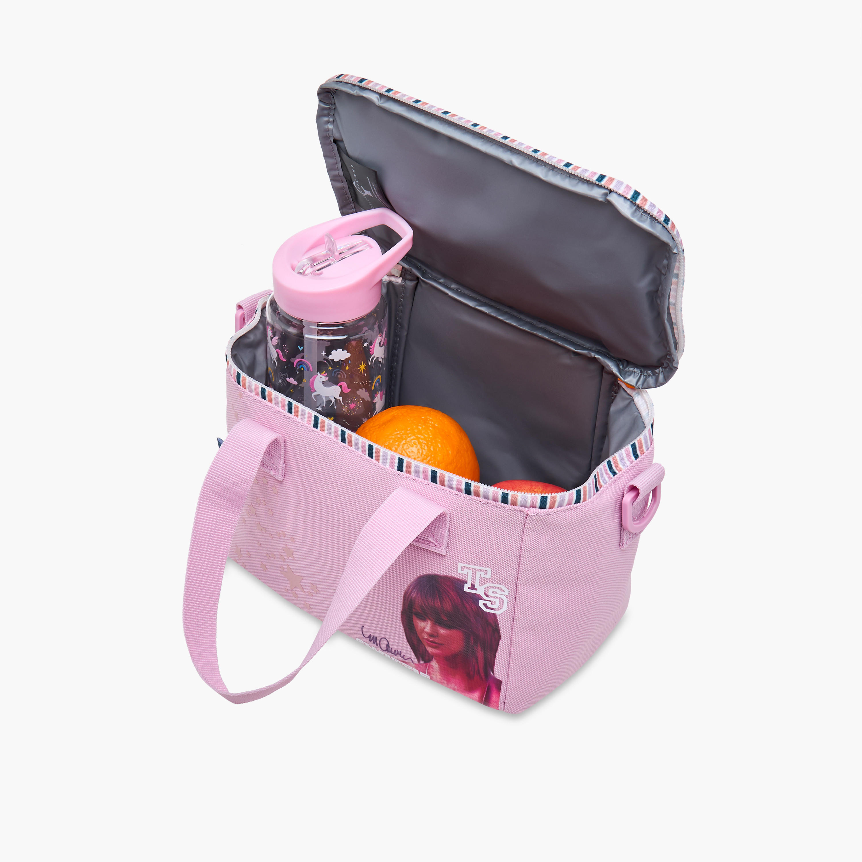 Celebrity Icons Taylor Swift Print Lunch Bag with Adjustable Strap and Zip Closure-school-lunchessentials-lunchbags-image-7