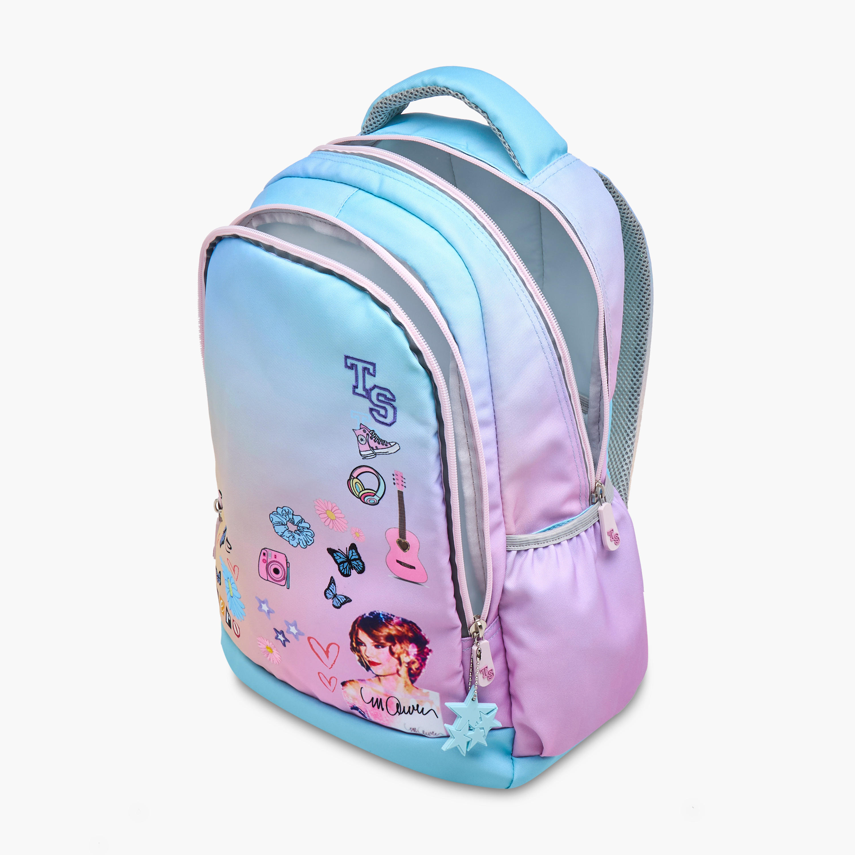 Celebrity Icons Taylor Swift Print Backpack with Laptop Compartment and Zip Closure - 30x15x44 cm-school-bagsandbackpacks-backpacks-image-10