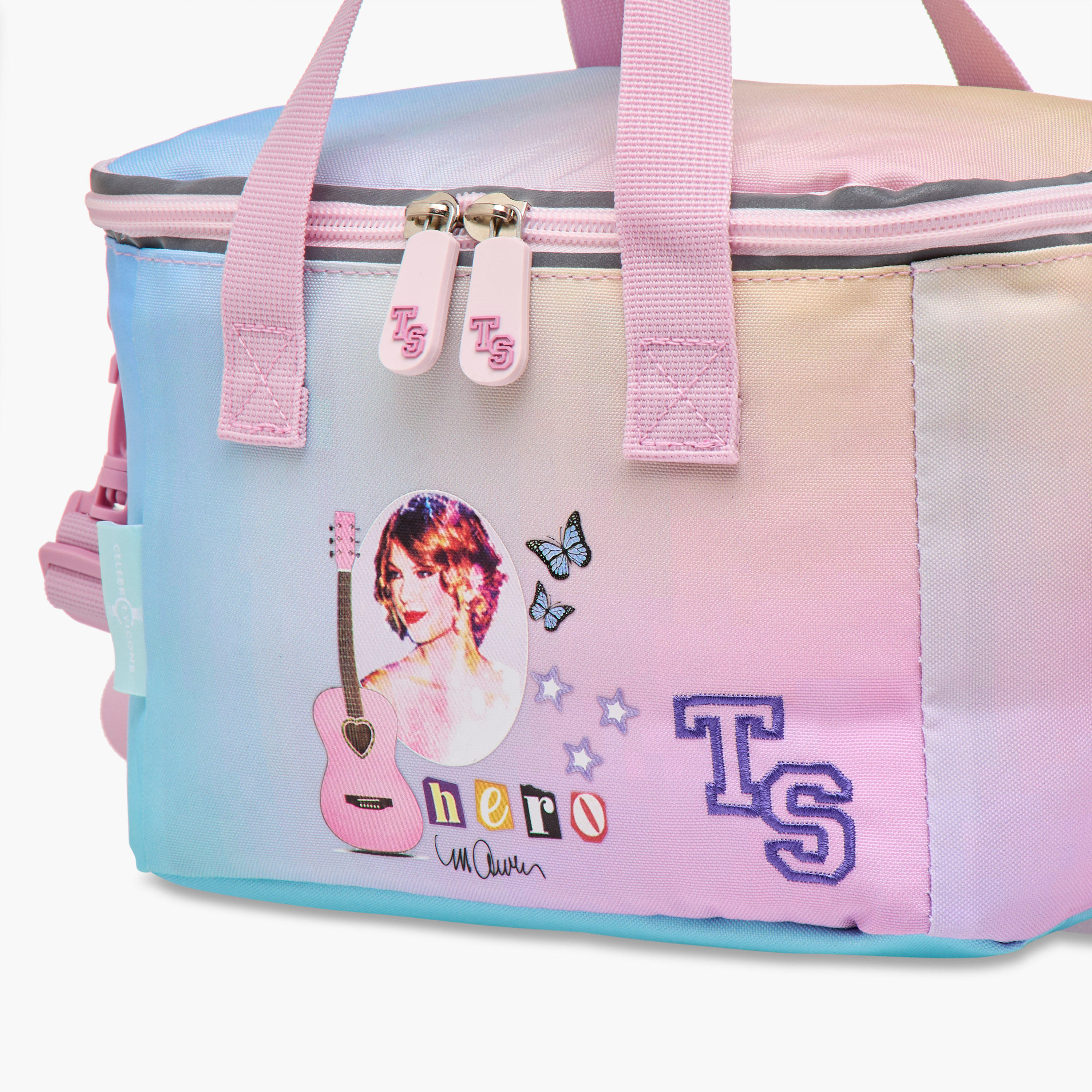 Celebrity Icons Taylor Swift Print Lunch Bag with Adjustable Strap and Zip Closure-school-lunchessentials-lunchbags-image-5
