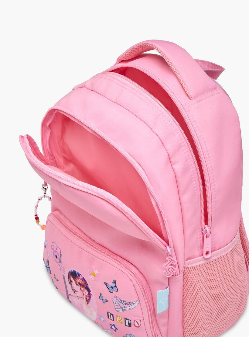 Celebrity Icons Taylor Swift Print Backpack with Adjustable Straps and Zip Closure - 32x15x43 cms-school-bagsandbackpacks-backpacks-image-10