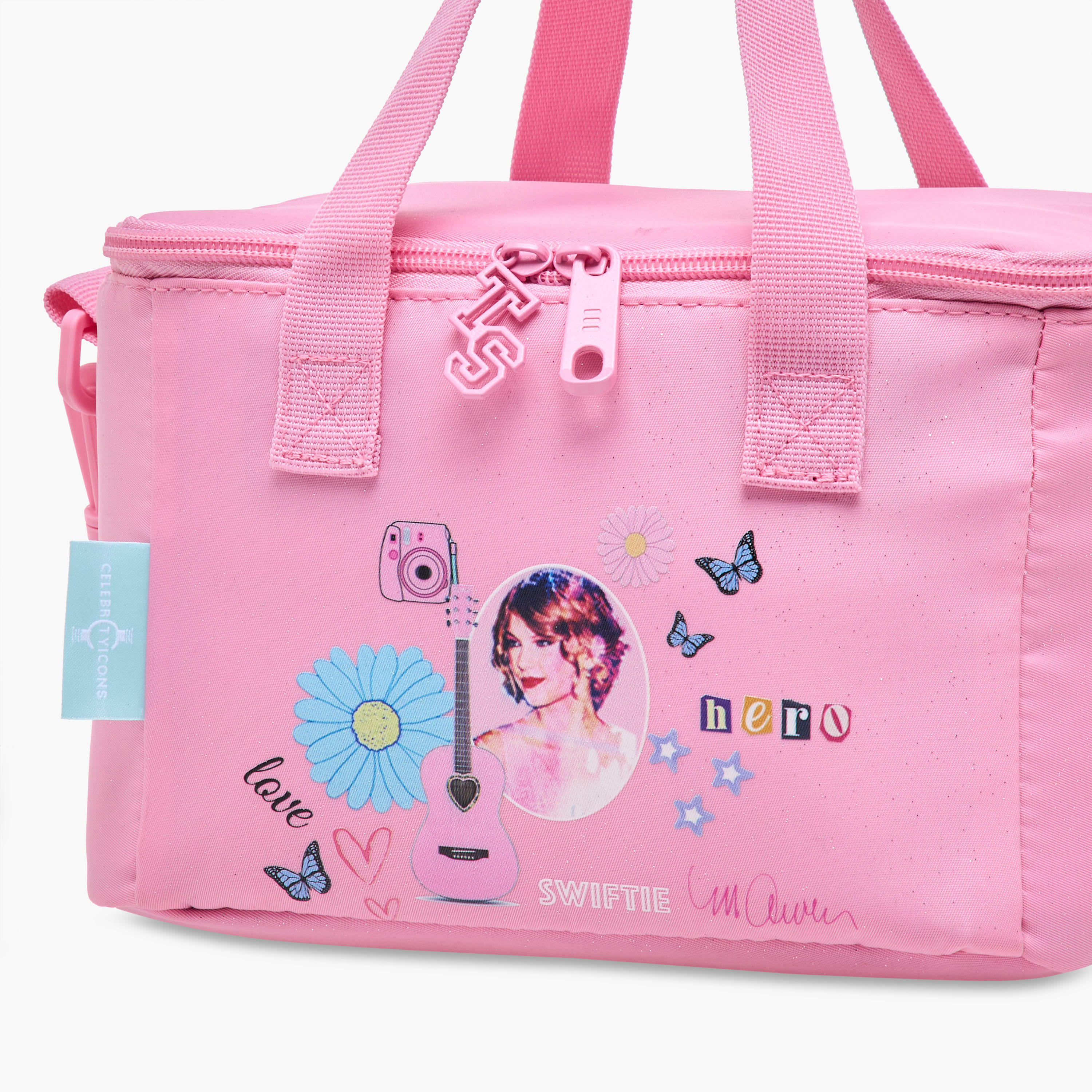 Celebrity Icons Taylor Swift Print Lunch Bag with Adjustable Strap and Zip Closure-school-lunchessentials-lunchbags-image-5