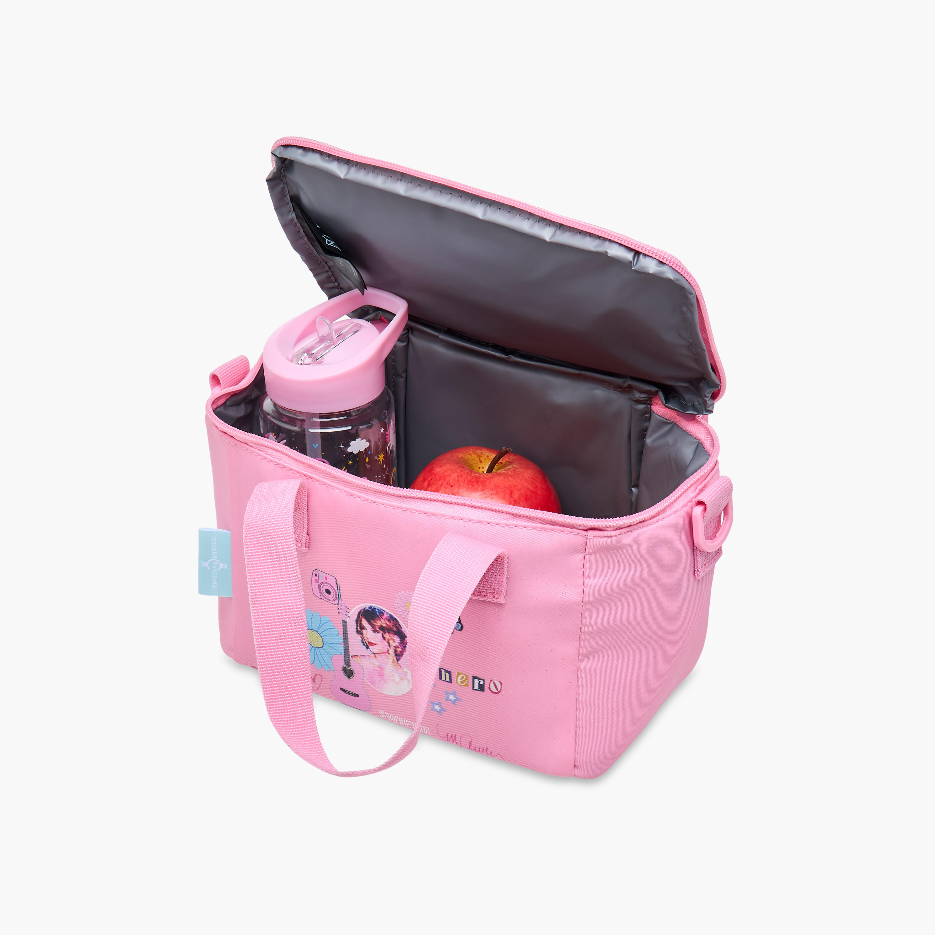 Celebrity Icons Taylor Swift Print Lunch Bag with Adjustable Strap and Zip Closure-school-lunchessentials-lunchbags-image-7