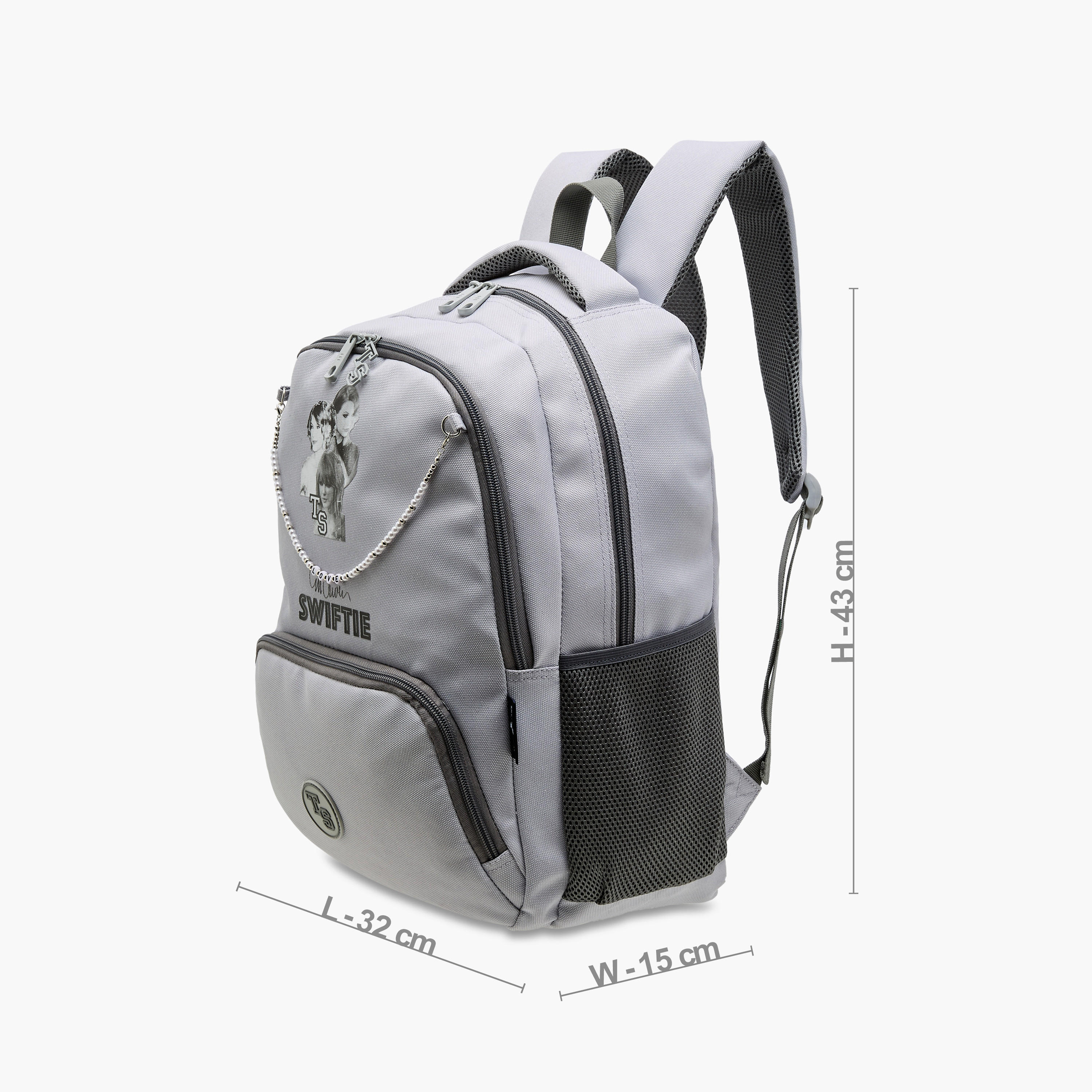 Celebrity Icons Taylor Swift Print Backpack with Adjustable Straps and Zip Closure - 32x15x43 cms-school-bagsandbackpacks-backpacks-image-2