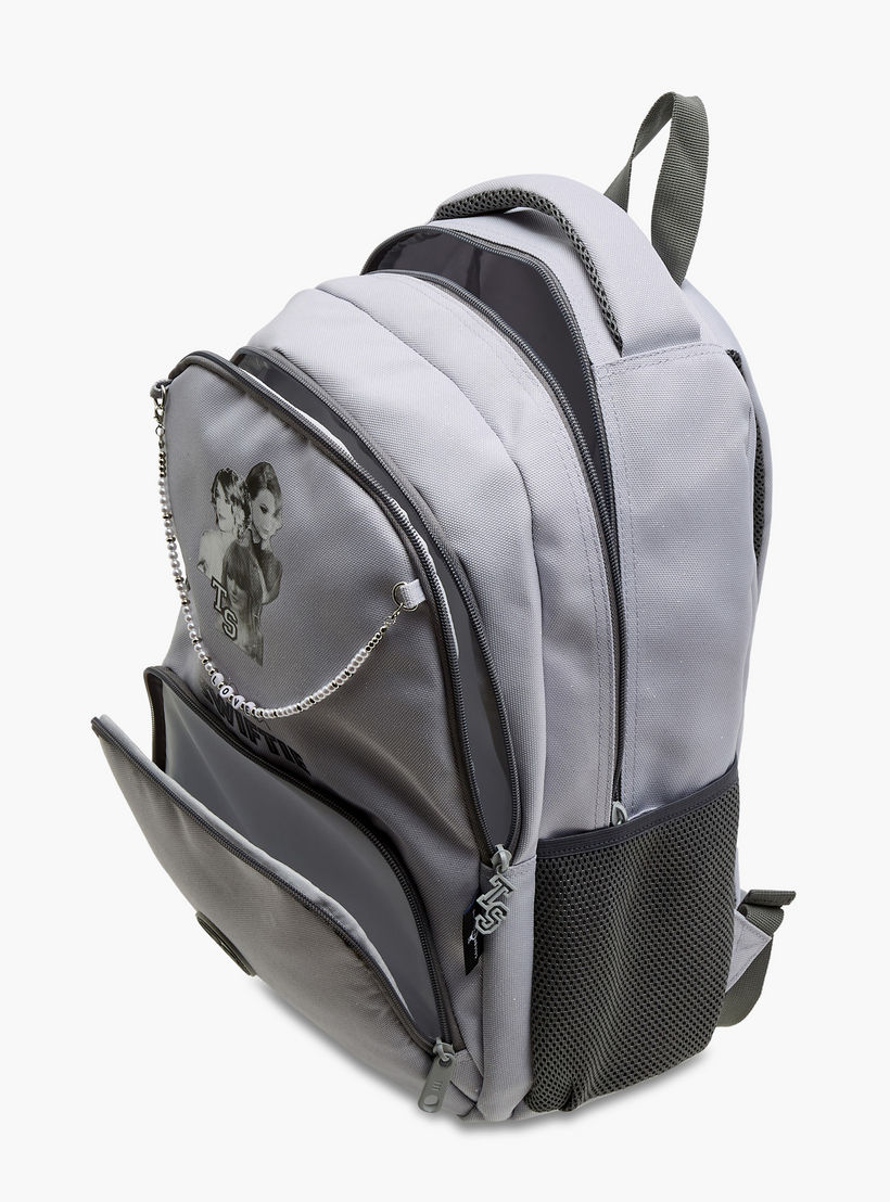 Celebrity Icons Taylor Swift Print Backpack with Adjustable Straps and Zip Closure - 32x15x43 cms-school-bagsandbackpacks-backpacks-image-9