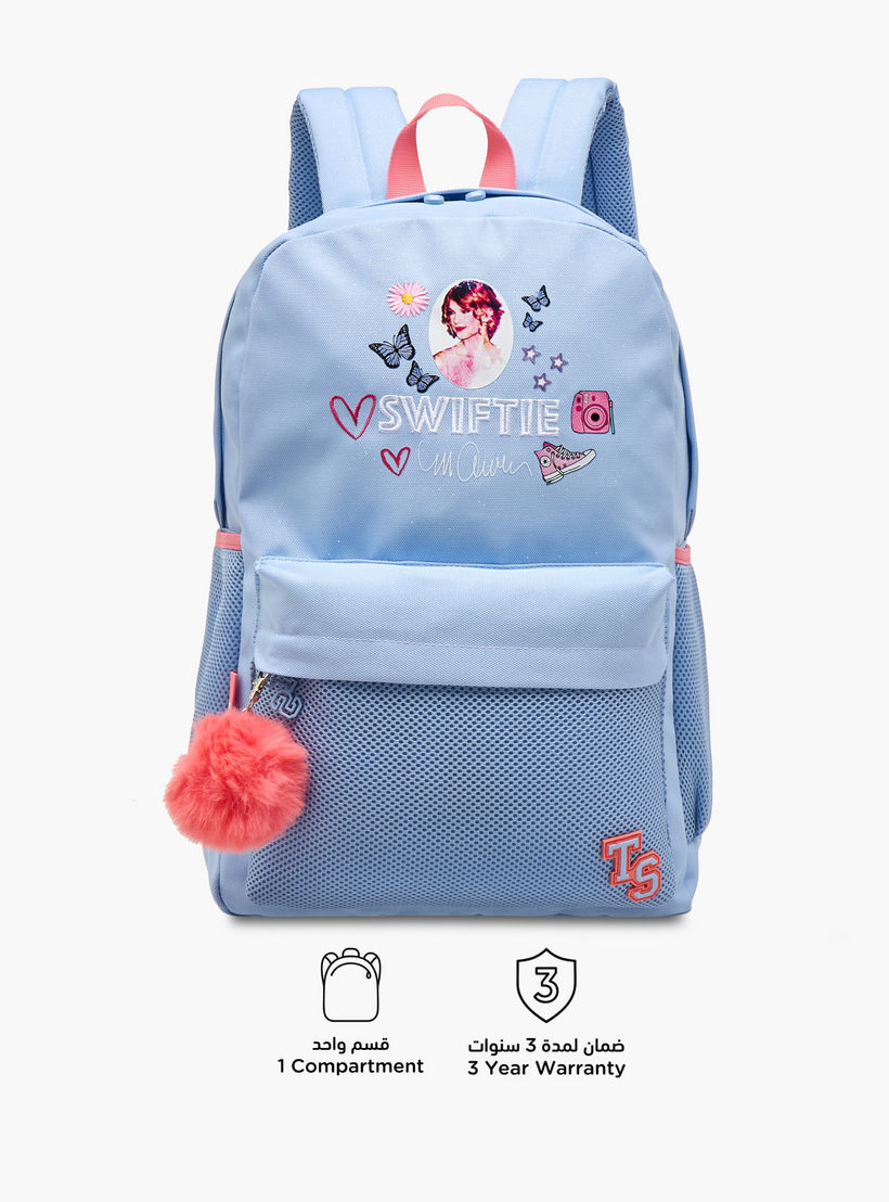 Celebrity Icons Taylor Swift Print Backpack with Adjustable Straps and Zip Closure - 30x14x45 cms-school-bagsandbackpacks-backpacks-image-4