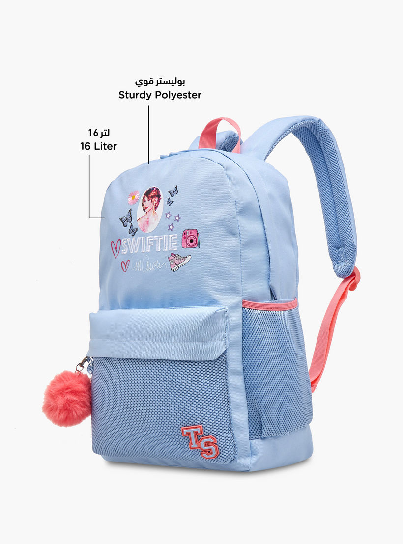 Celebrity Icons Taylor Swift Print Backpack with Adjustable Straps and Zip Closure - 30x14x45 cms-school-bagsandbackpacks-backpacks-image-6