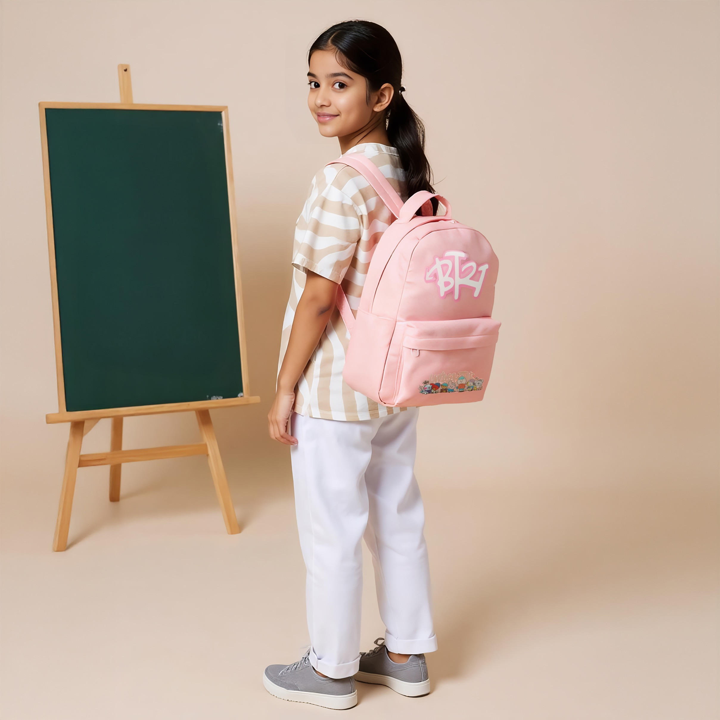 BT21 Printed Backpack with Adjustable Straps and Zip Closure - 64x44x36 cms-school-bagsandbackpacks-backpacks-image-2