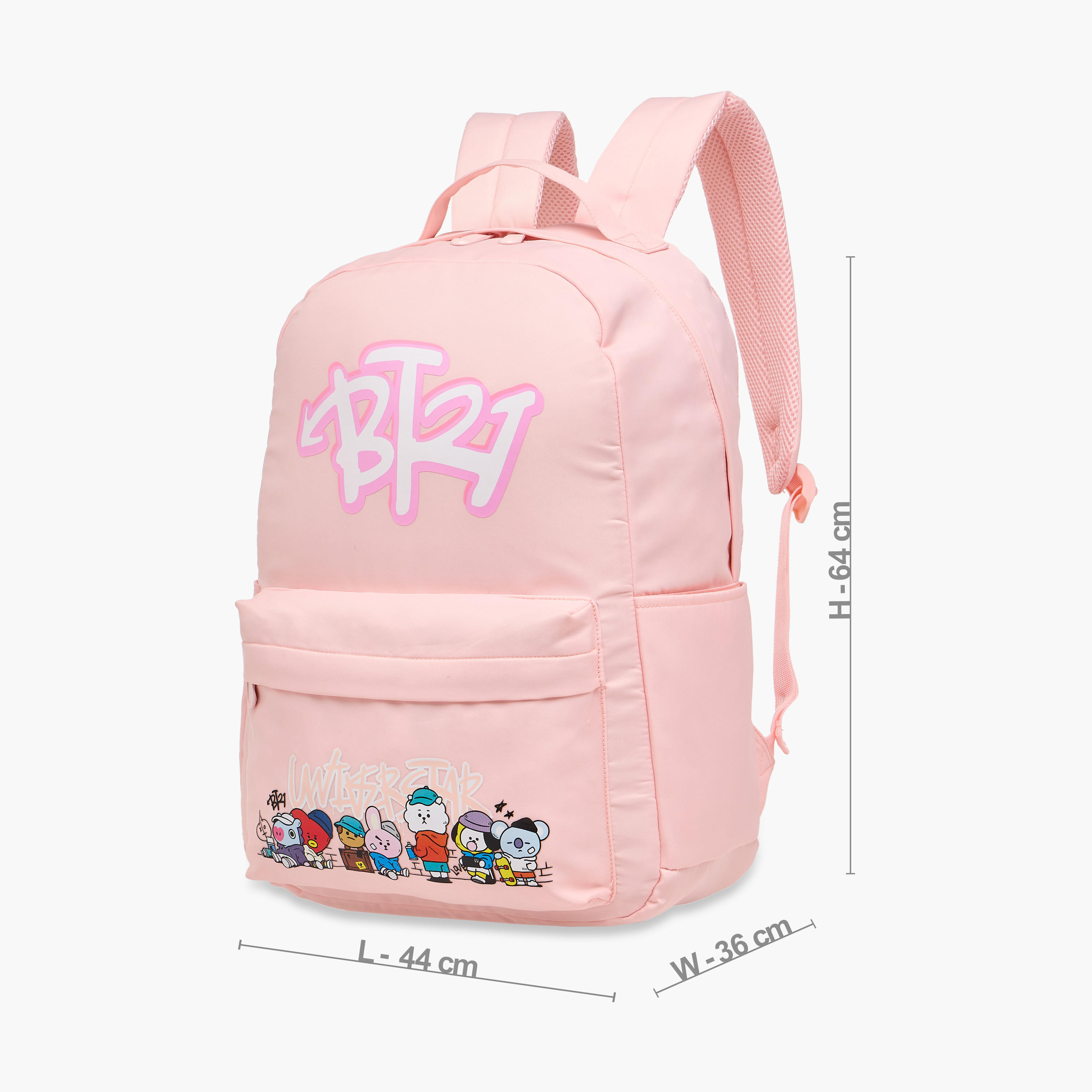 BT21 Printed Backpack with Adjustable Straps and Zip Closure - 64x44x36 cms-school-bagsandbackpacks-backpacks-image-4