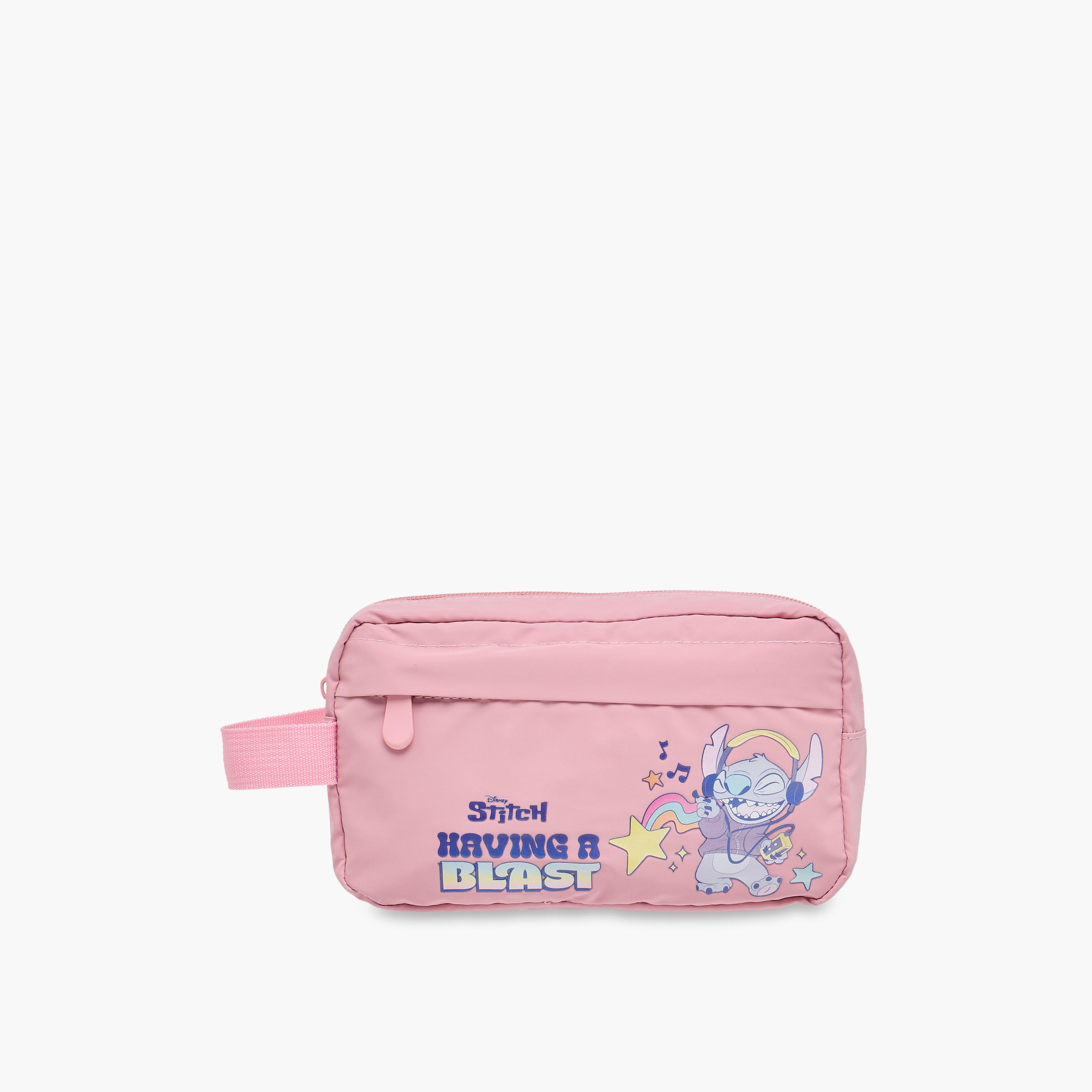 Stitch Print Pencil Pouch with Zip Closure-school-stationery-pencilcases-image-1