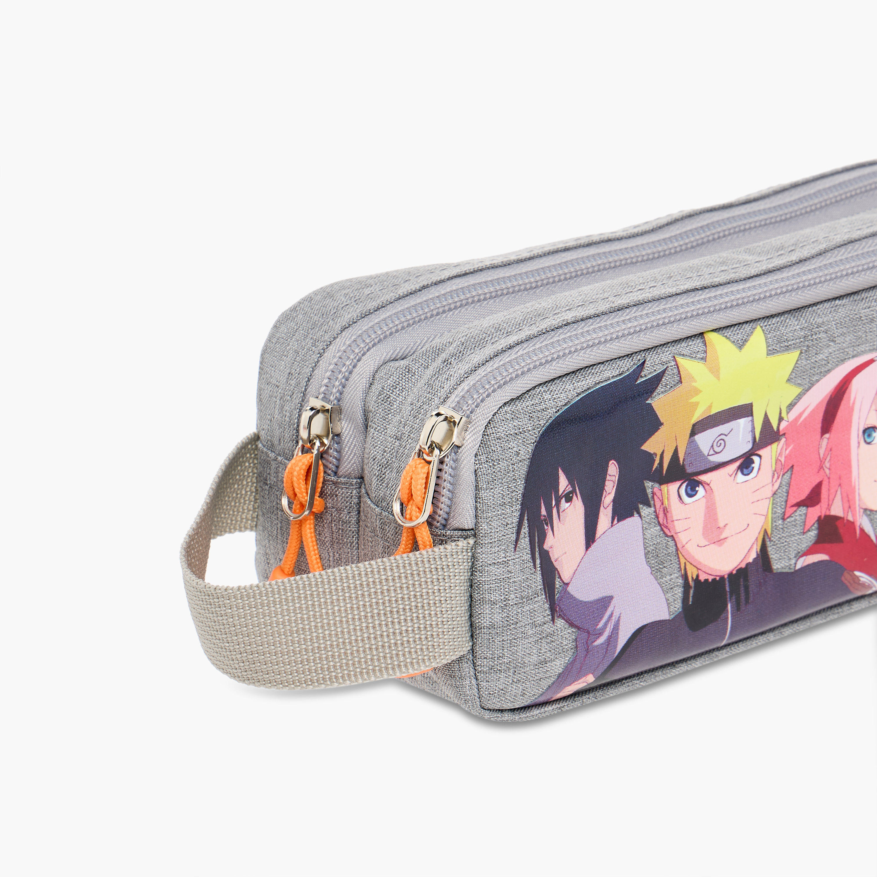 Naruto Print Pencil Pouch with Zip Closure-school-stationery-pencilcases-image-4