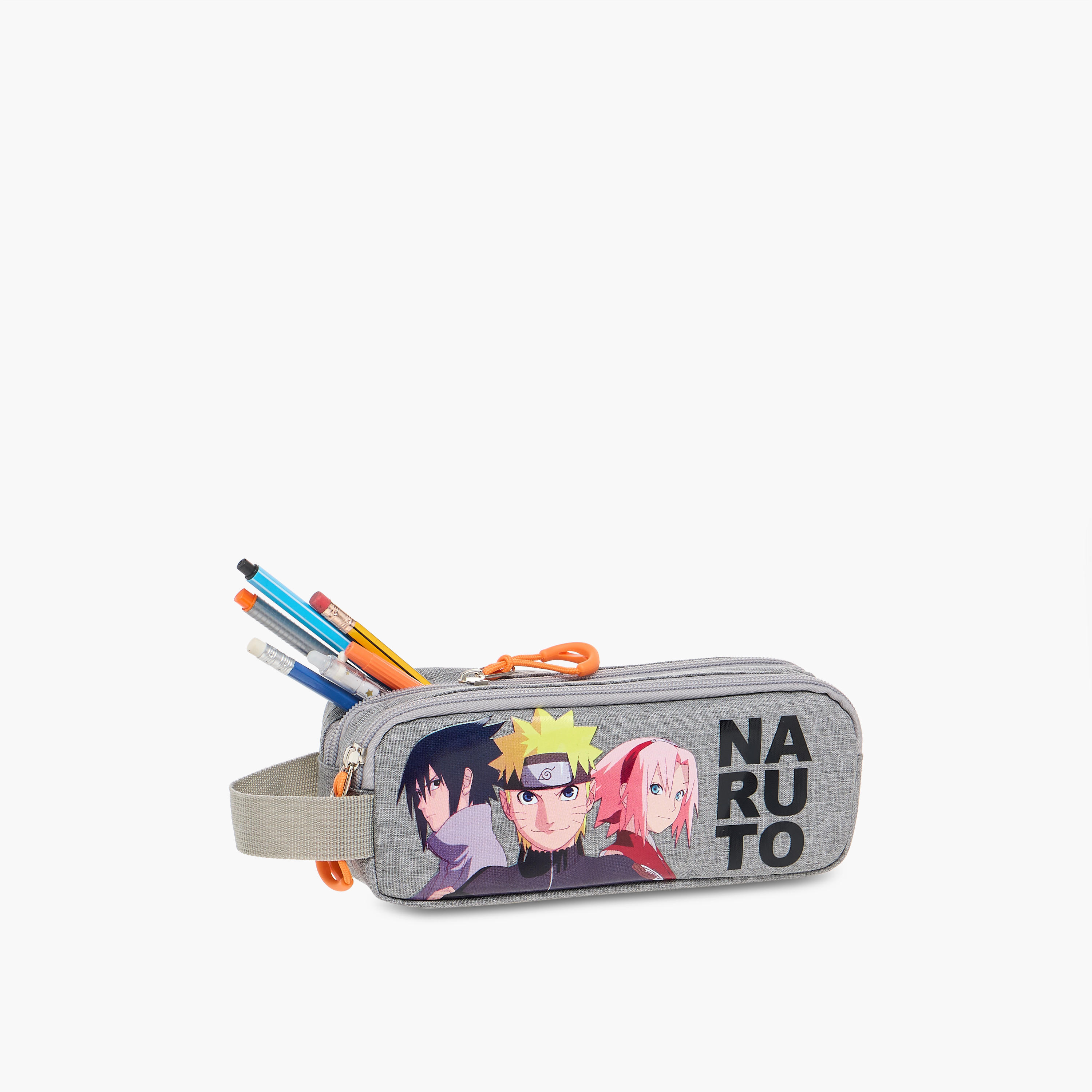 Naruto Print Pencil Pouch with Zip Closure-school-stationery-pencilcases-image-5